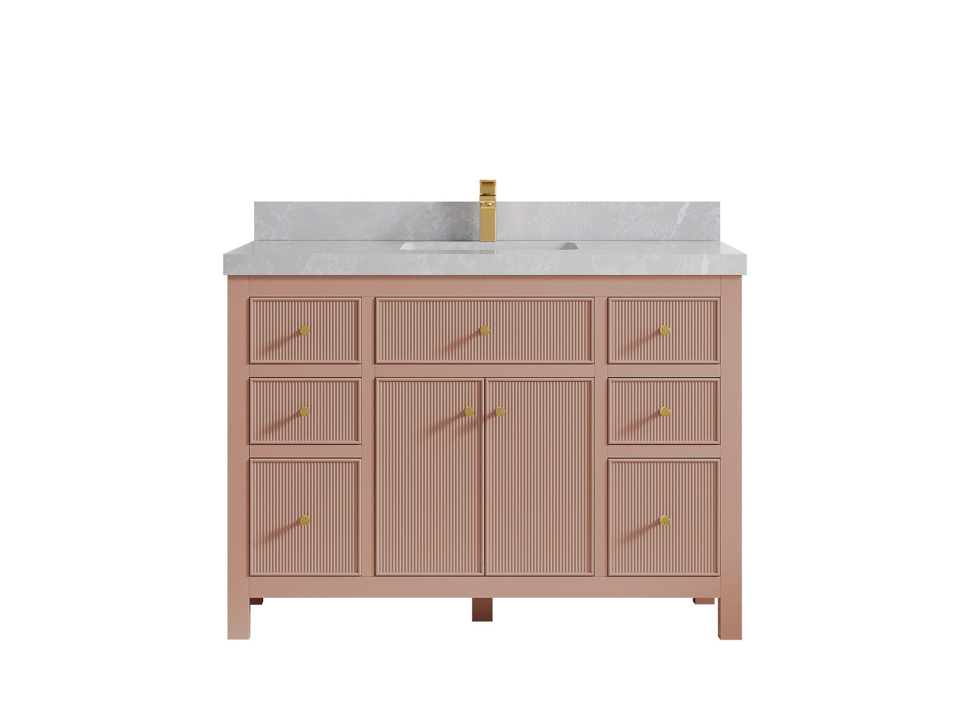 Sonoma 48 in W x 22 in D Free Standing Reeded Single Sink Bathroom Vanity - Willow Bath and Vanity