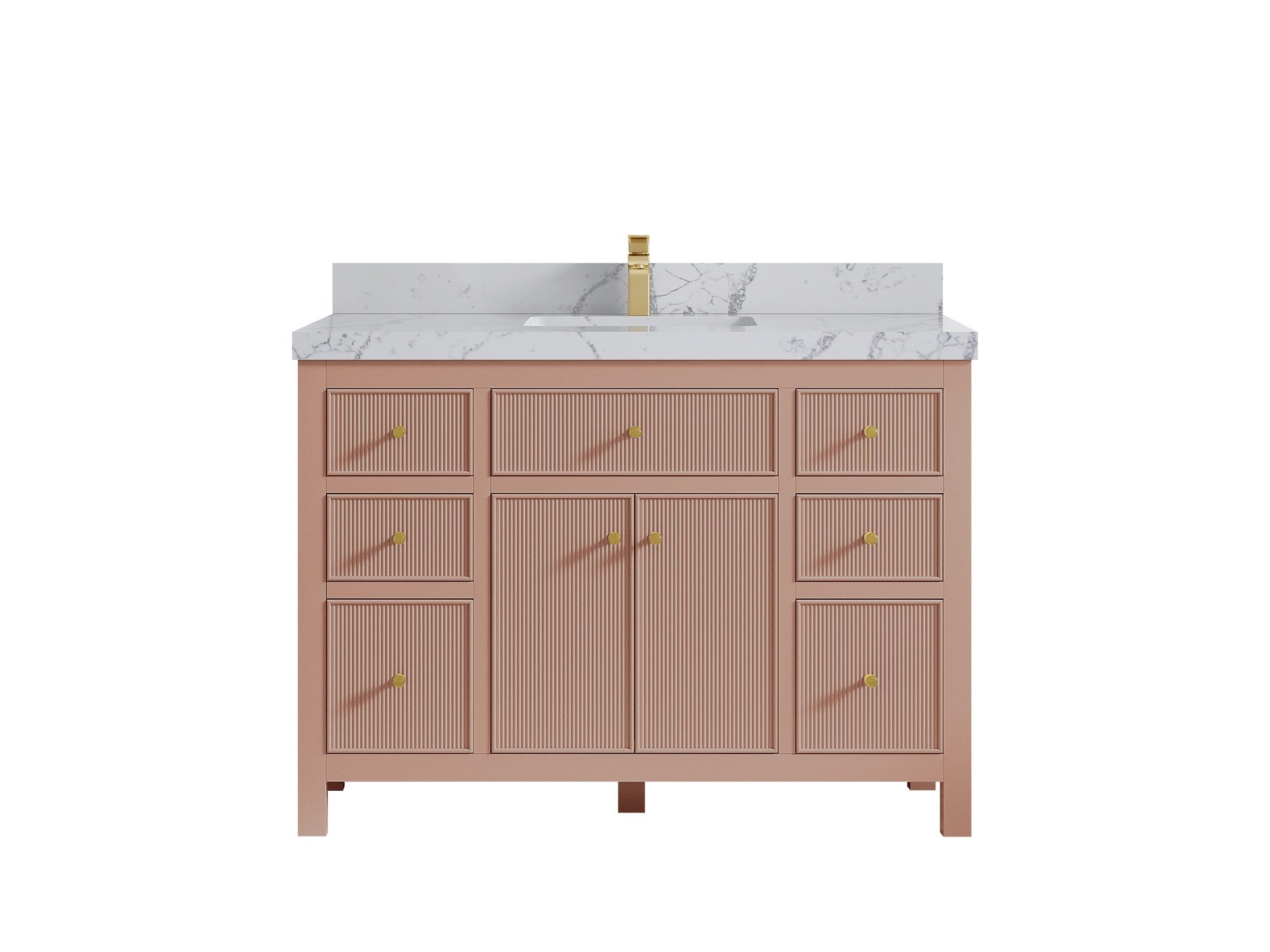 Sonoma 48 in W x 22 in D Free Standing Reeded Single Sink Bathroom Vanity - Willow Bath and Vanity