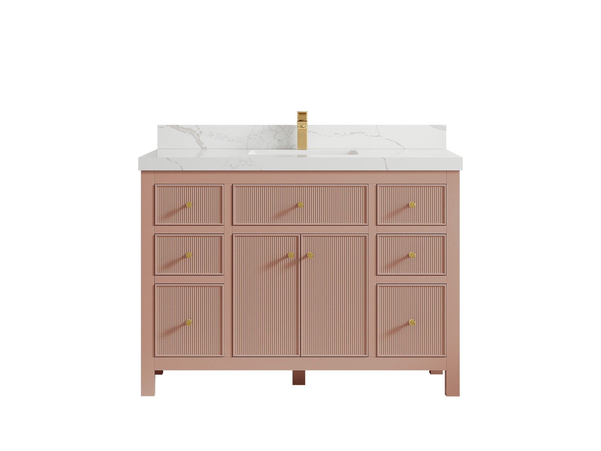 Sonoma 48 in W x 22 in D Free Standing Reeded Single Sink Bathroom Vanity - Willow Bath and Vanity