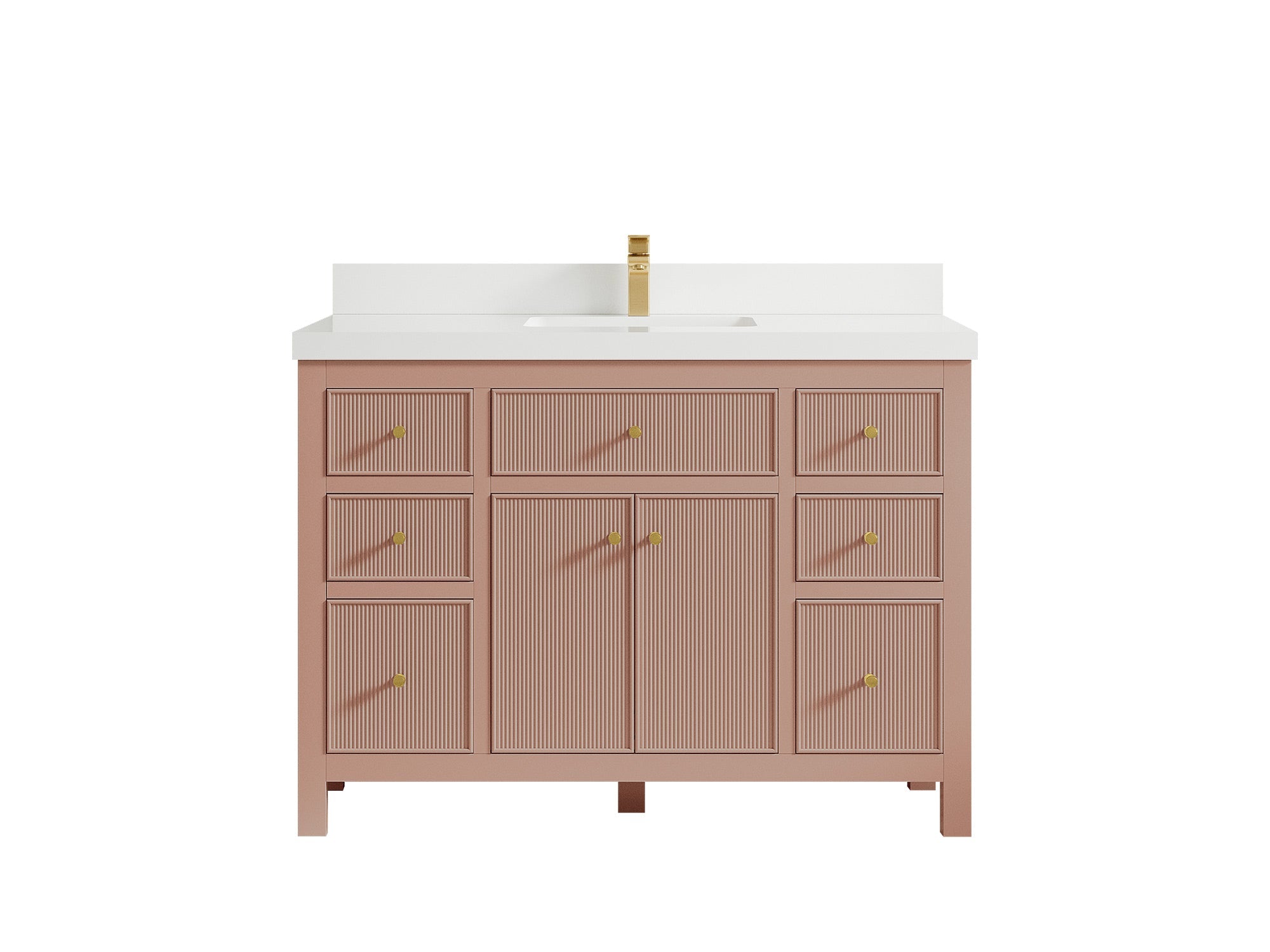 Sonoma 48 in W x 22 in D Free Standing Reeded Single Sink Bathroom Vanity - Willow Bath and Vanity