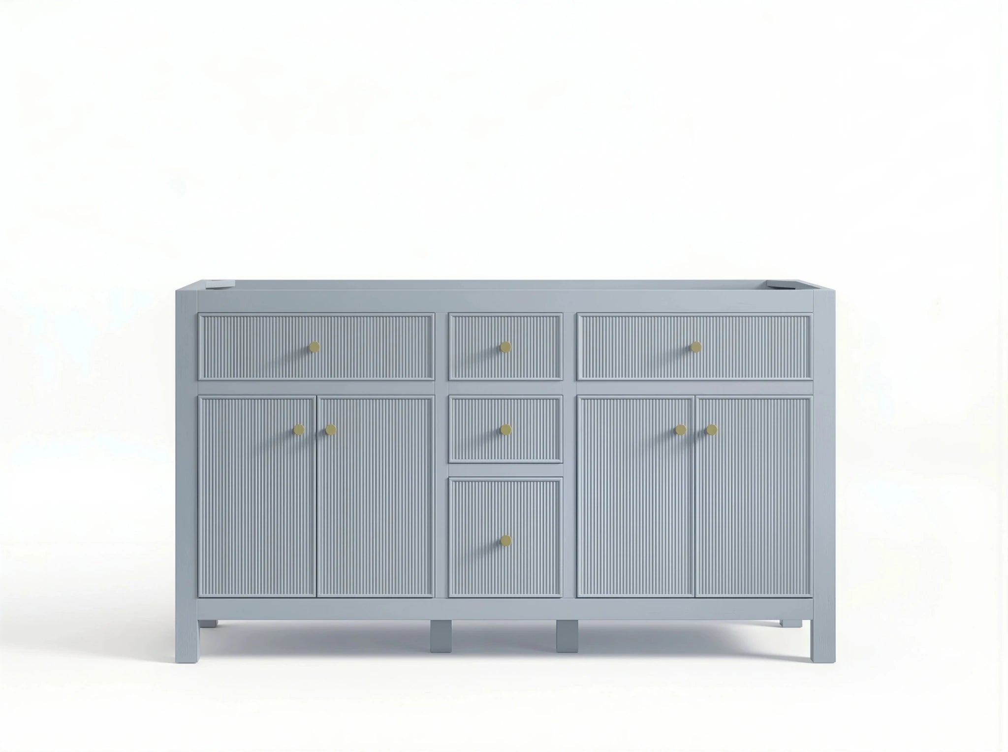 Sonoma 60 in W x 22 in D Free Standing Reeded Double Sink Bathroom Vanity - Willow Bath and Vanity