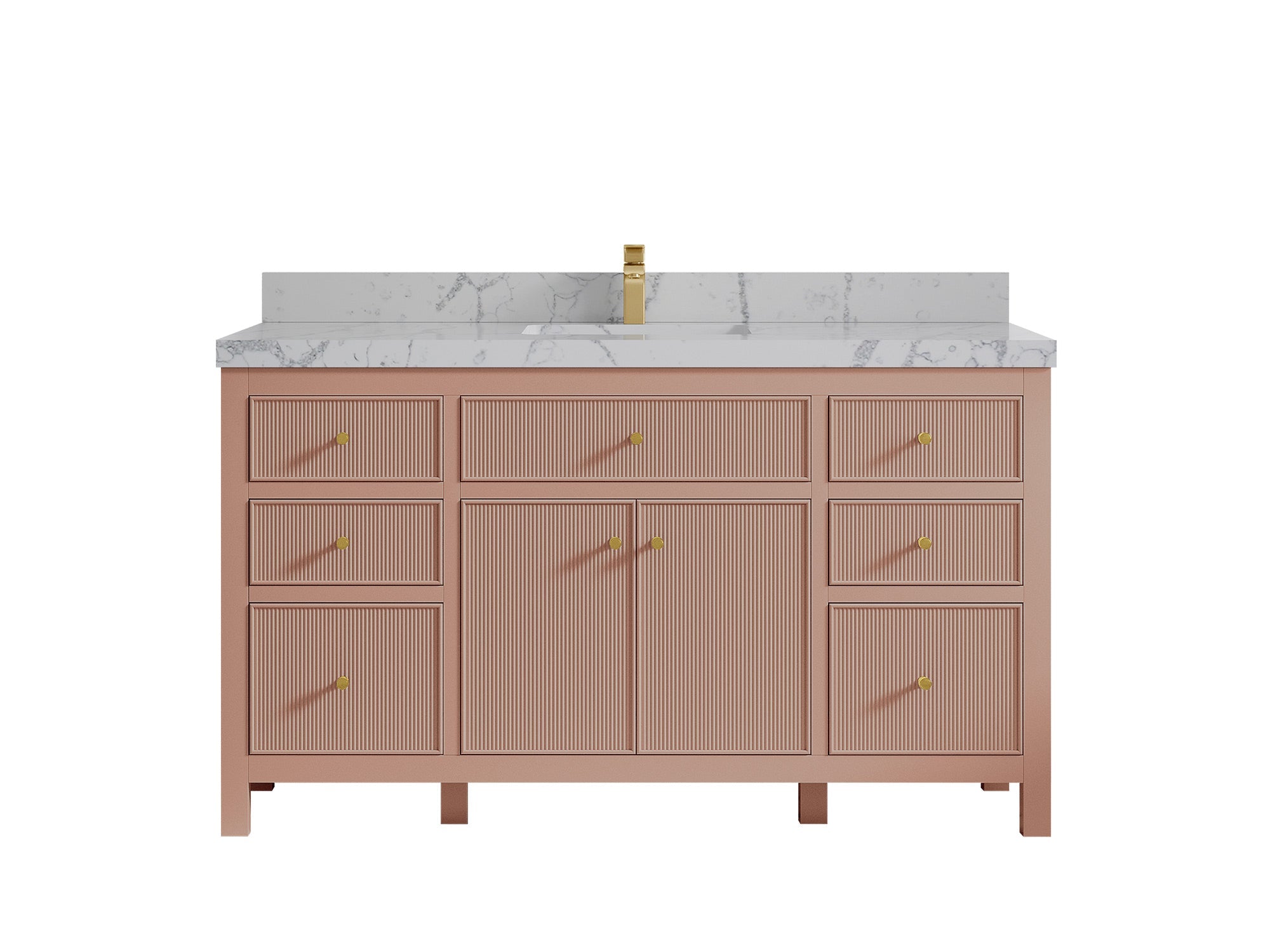 Sonoma 60 in W x 22 in D Free Standing Reeded Single Sink Bathroom Vanity - Willow Bath and Vanity