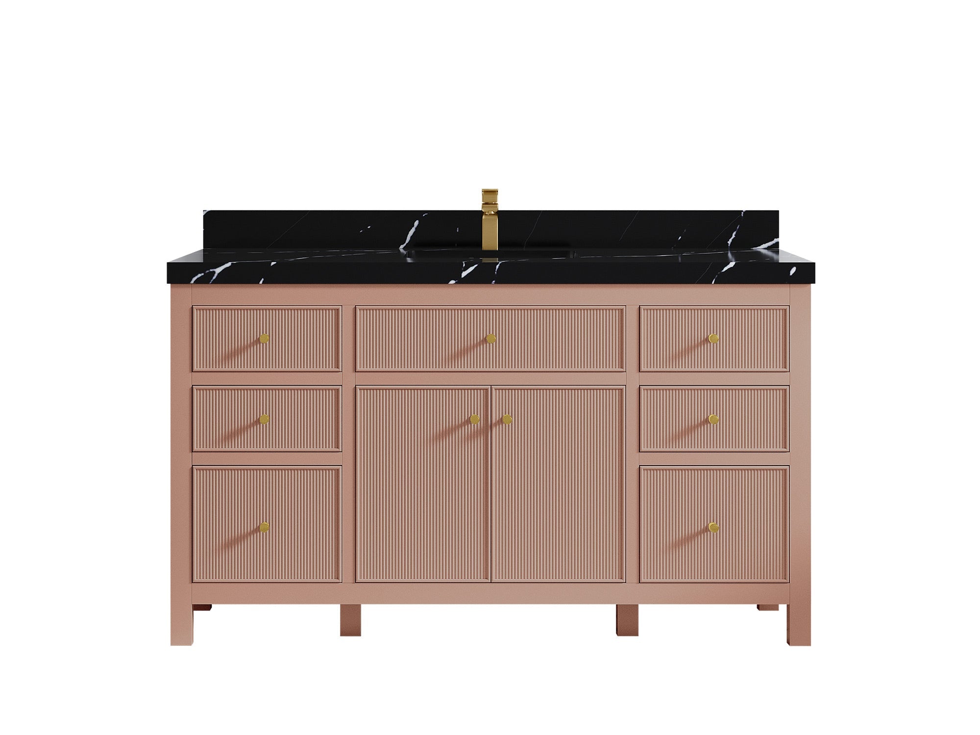 Sonoma 60 in W x 22 in D Free Standing Reeded Single Sink Bathroom Vanity - Willow Bath and Vanity