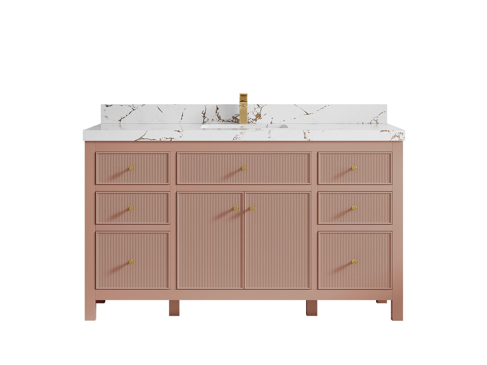 Sonoma 60 in W x 22 in D Free Standing Reeded Single Sink Bathroom Vanity - Willow Bath and Vanity