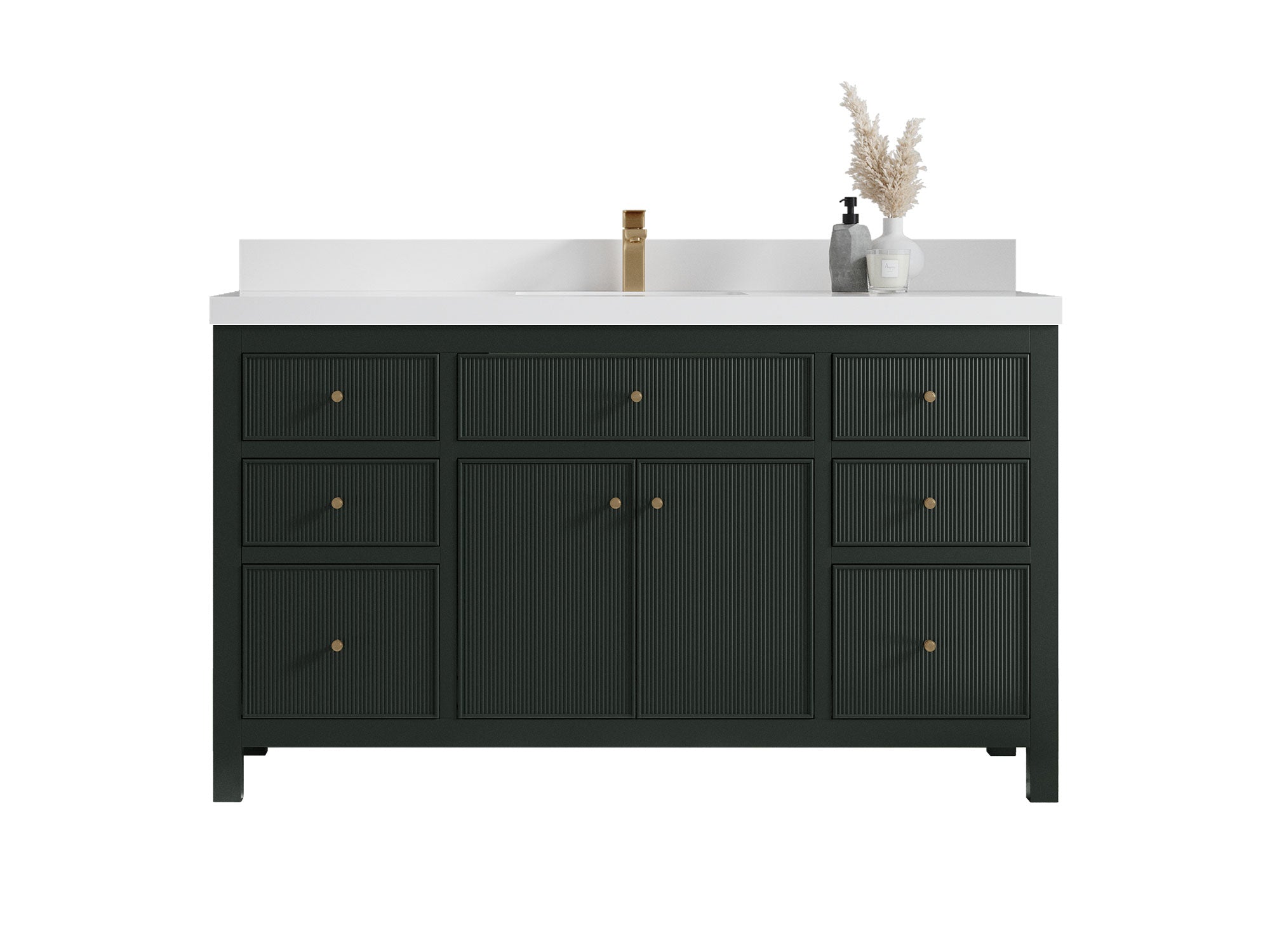 Sonoma 60 in W x 22 in D Free Standing Reeded Single Sink Bathroom Vanity - Willow Bath and Vanity