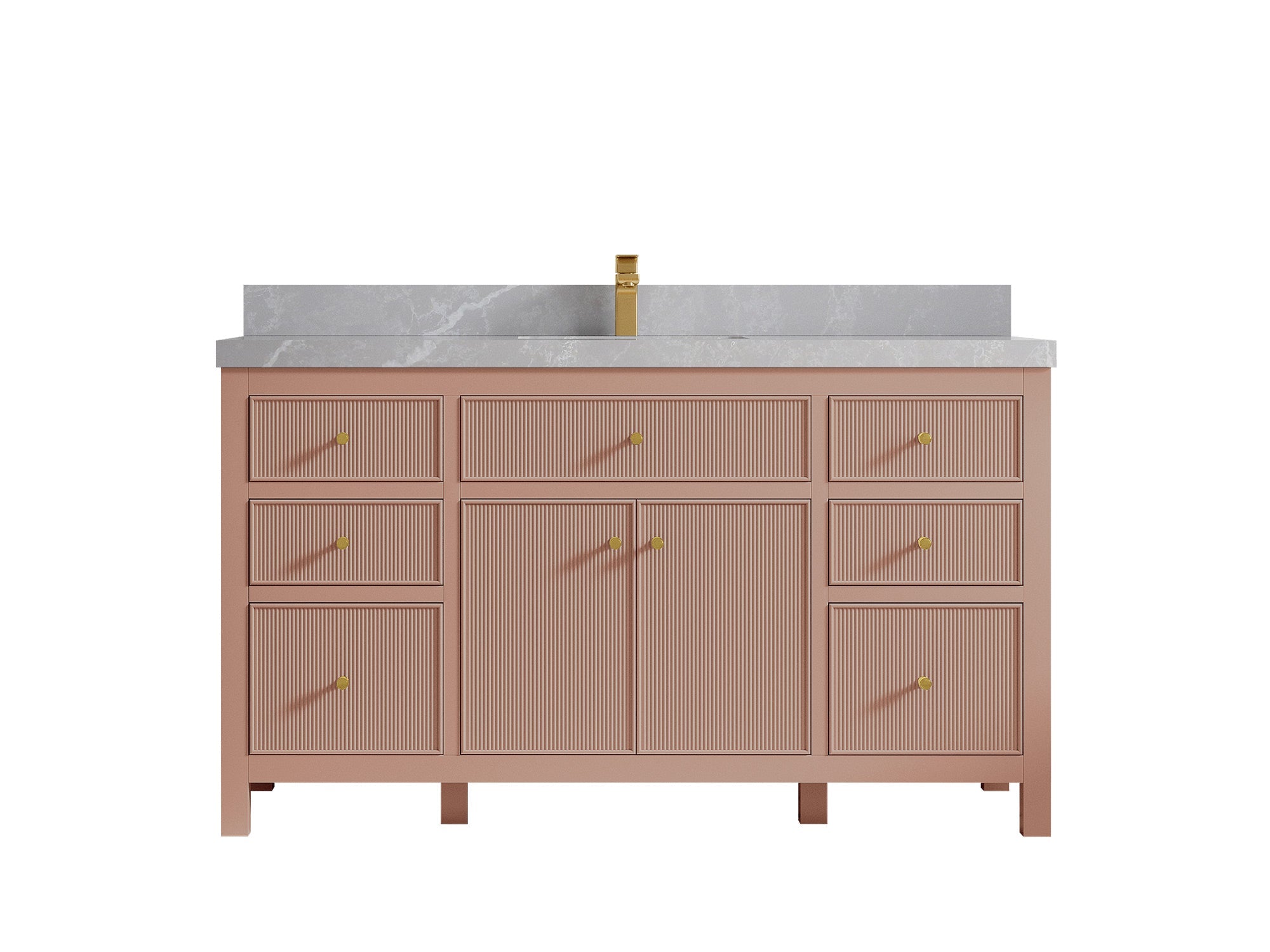Sonoma 60 in W x 22 in D Free Standing Reeded Single Sink Bathroom Vanity - Willow Bath and Vanity