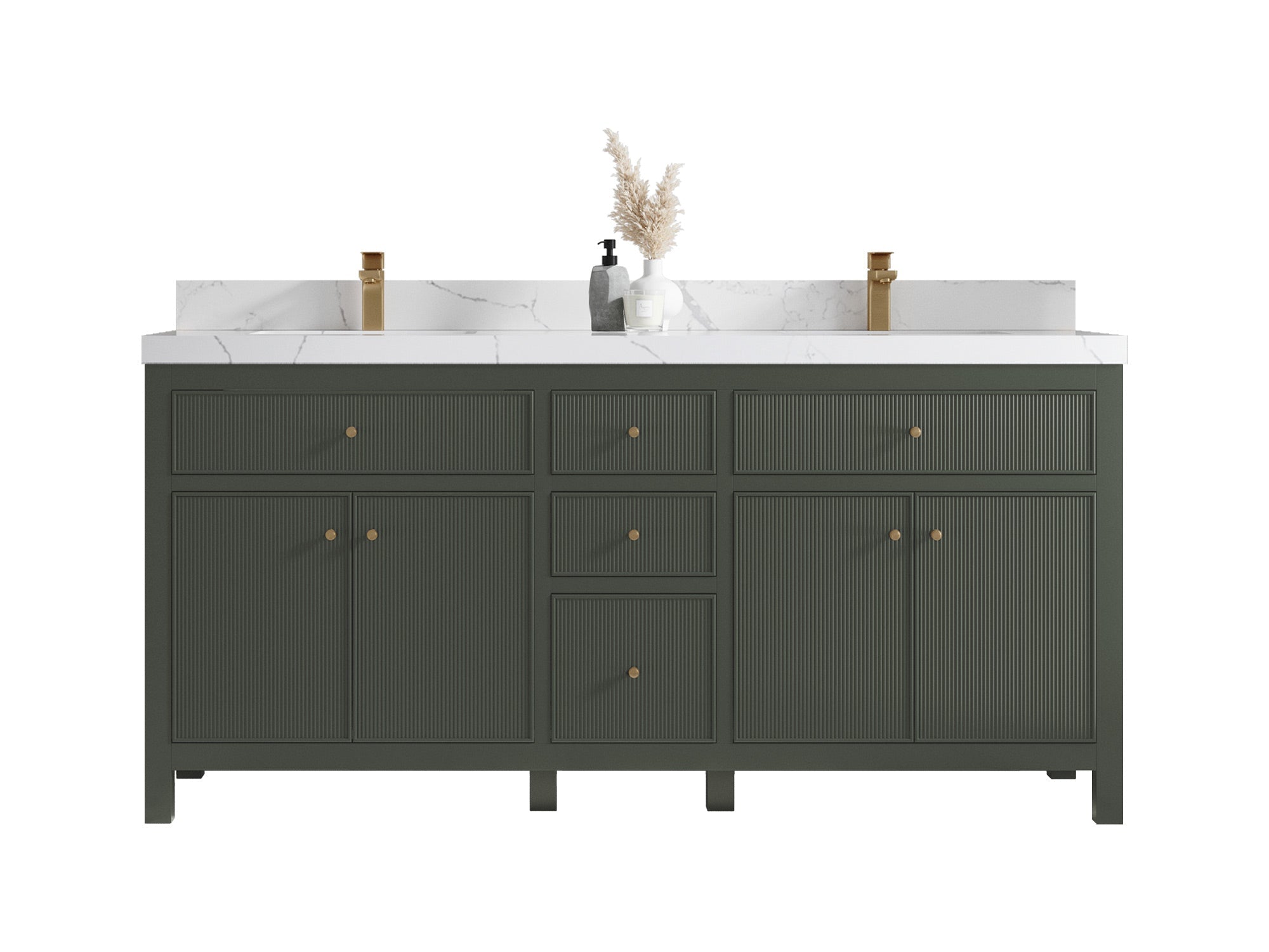 Sonoma 72 in W x 22 in D Free Standing Reeded Double Sink Bathroom Vanity - Willow Bath and Vanity