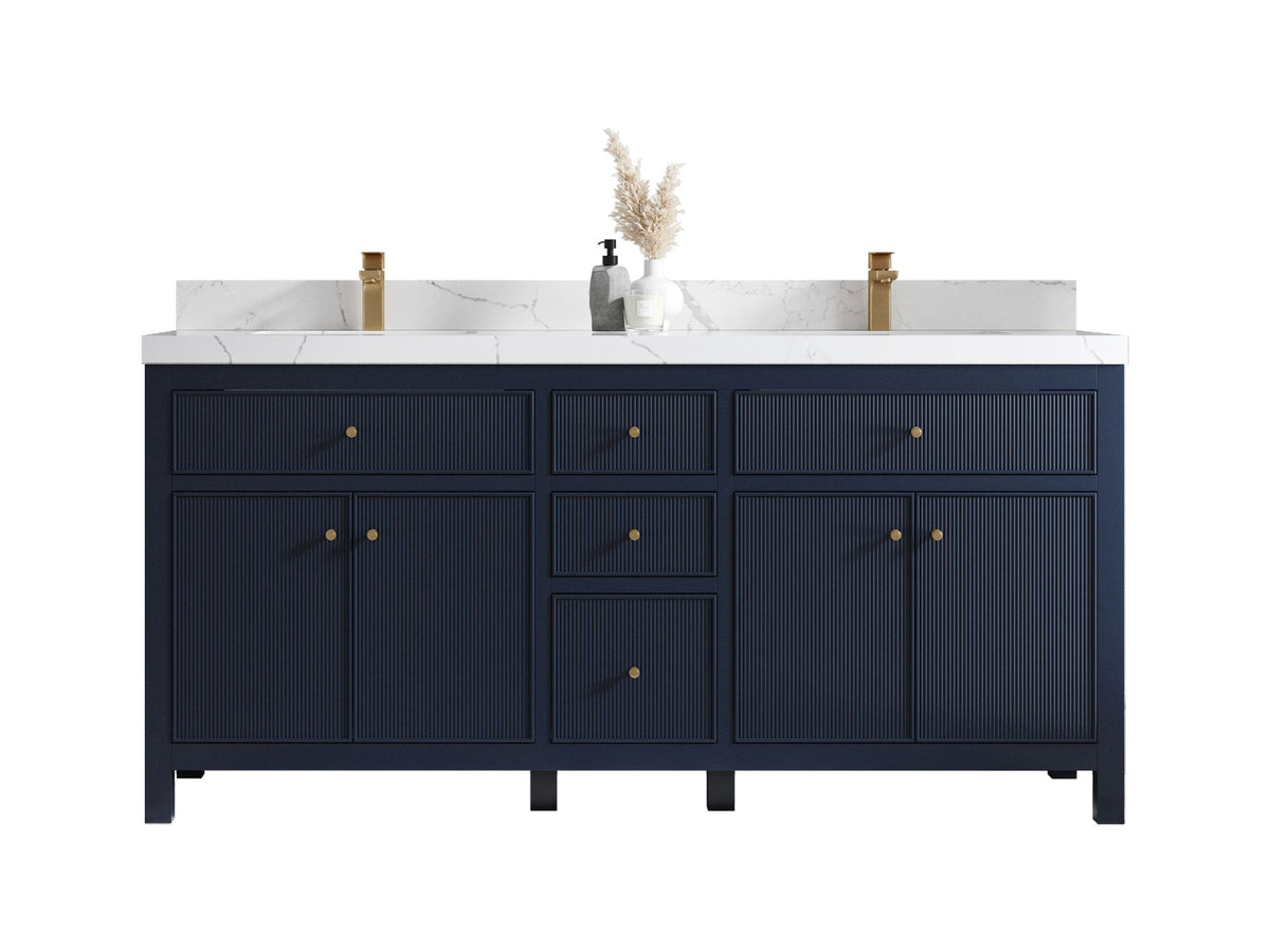Sonoma 72 in W x 22 in D Free Standing Reeded Double Sink Bathroom Vanity - Willow Bath and Vanity