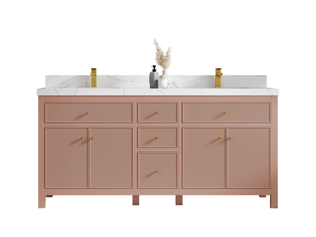 Sonoma 72 in W x 22 in D Free Standing Reeded Double Sink Bathroom Vanity - Willow Bath and Vanity
