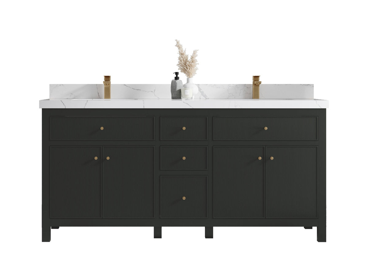 Sonoma 72 in W x 22 in D Free Standing Reeded Double Sink Bathroom Vanity - Willow Bath and Vanity