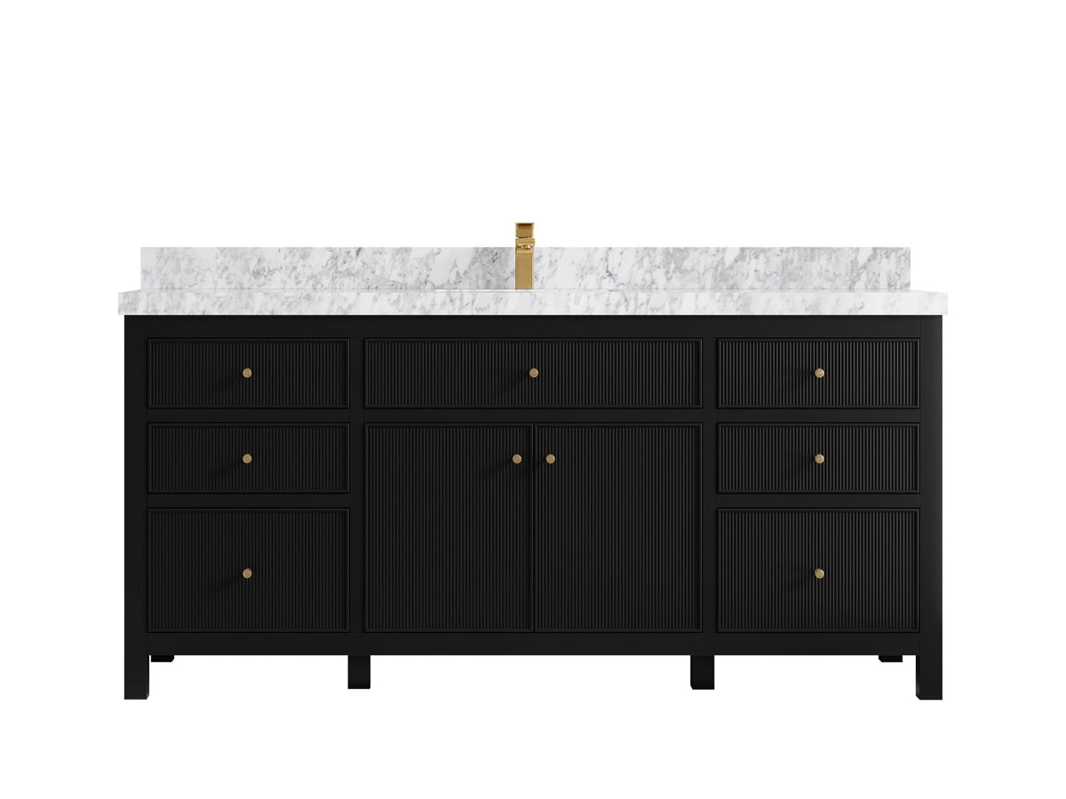Sonoma 72 in W x 22 in D Free Standing Reeded Single Sink Bathroom Vanity - Willow Bath and Vanity