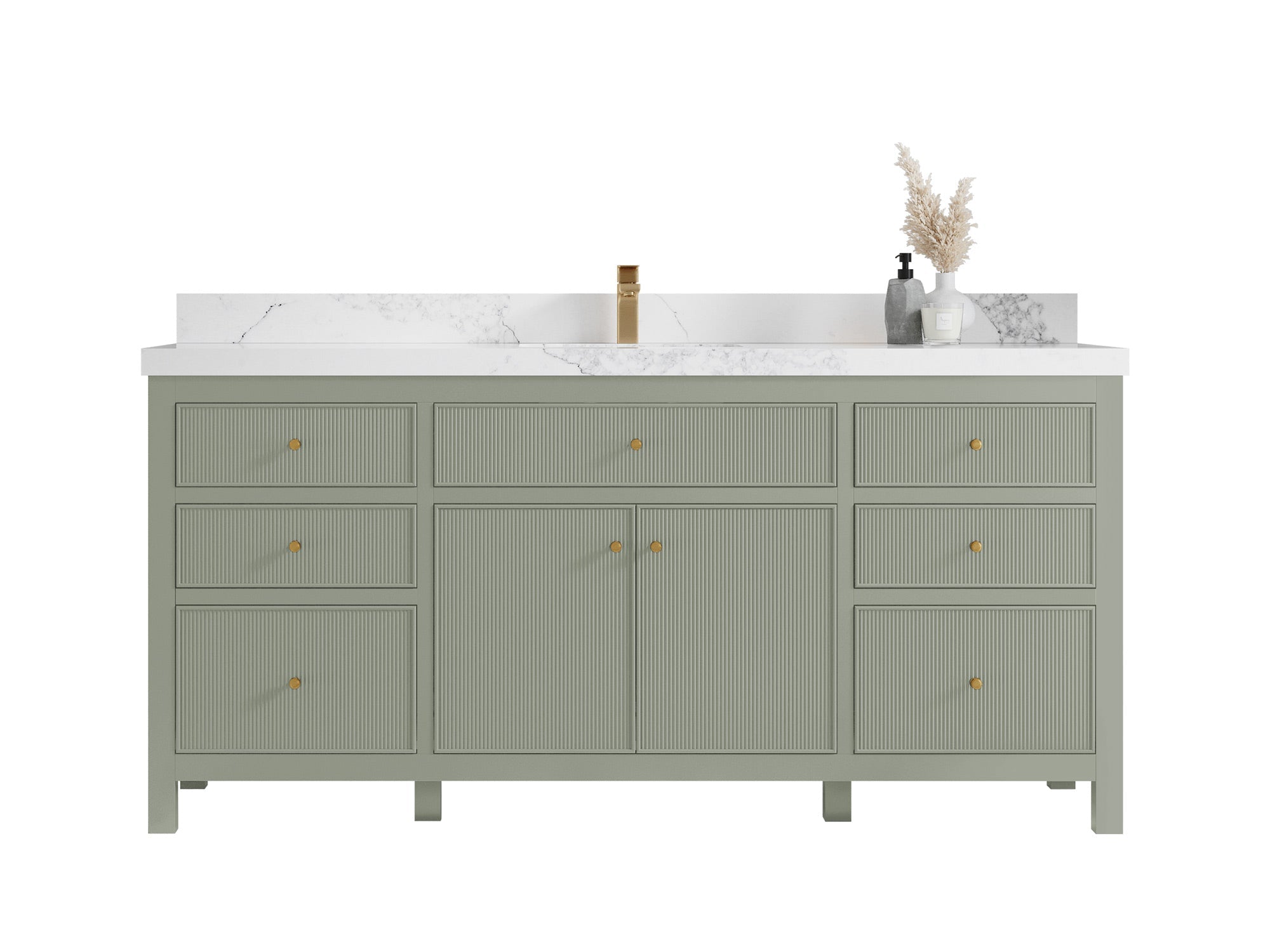 Sonoma 72 in W x 22 in D Free Standing Reeded Single Sink Bathroom Vanity - Willow Bath and Vanity