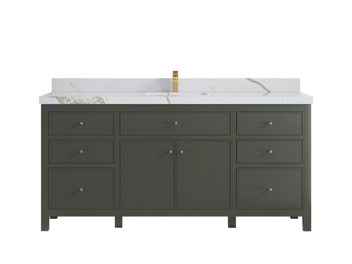 Sonoma 72 in W x 22 in D Free Standing Reeded Single Sink Bathroom Vanity - Willow Bath and Vanity