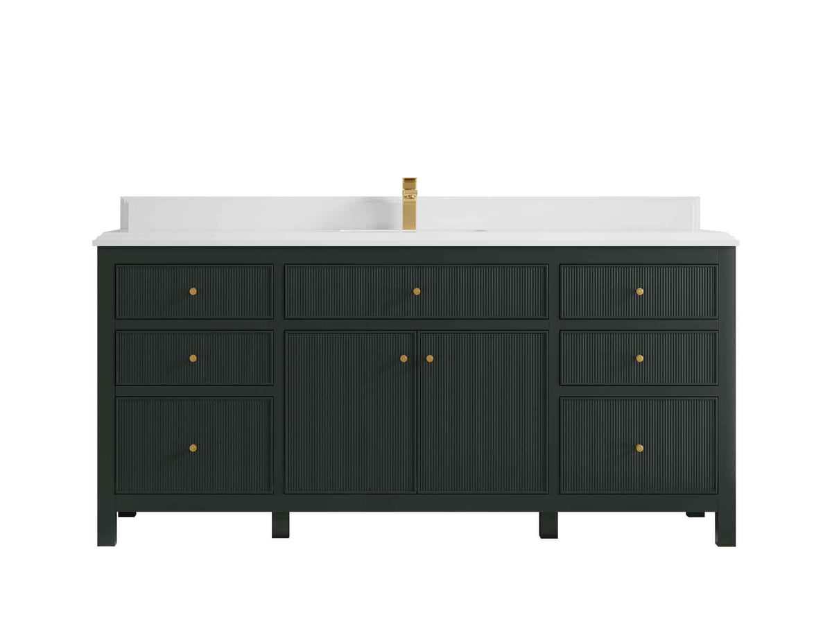 Sonoma 72 in W x 22 in D Free Standing Reeded Single Sink Bathroom Vanity - Willow Bath and Vanity