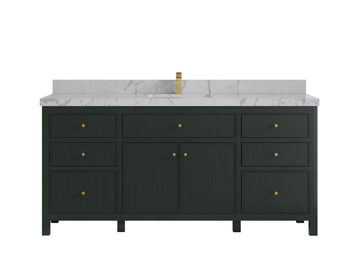 Sonoma 72 in W x 22 in D Free Standing Reeded Single Sink Bathroom Vanity - Willow Bath and Vanity