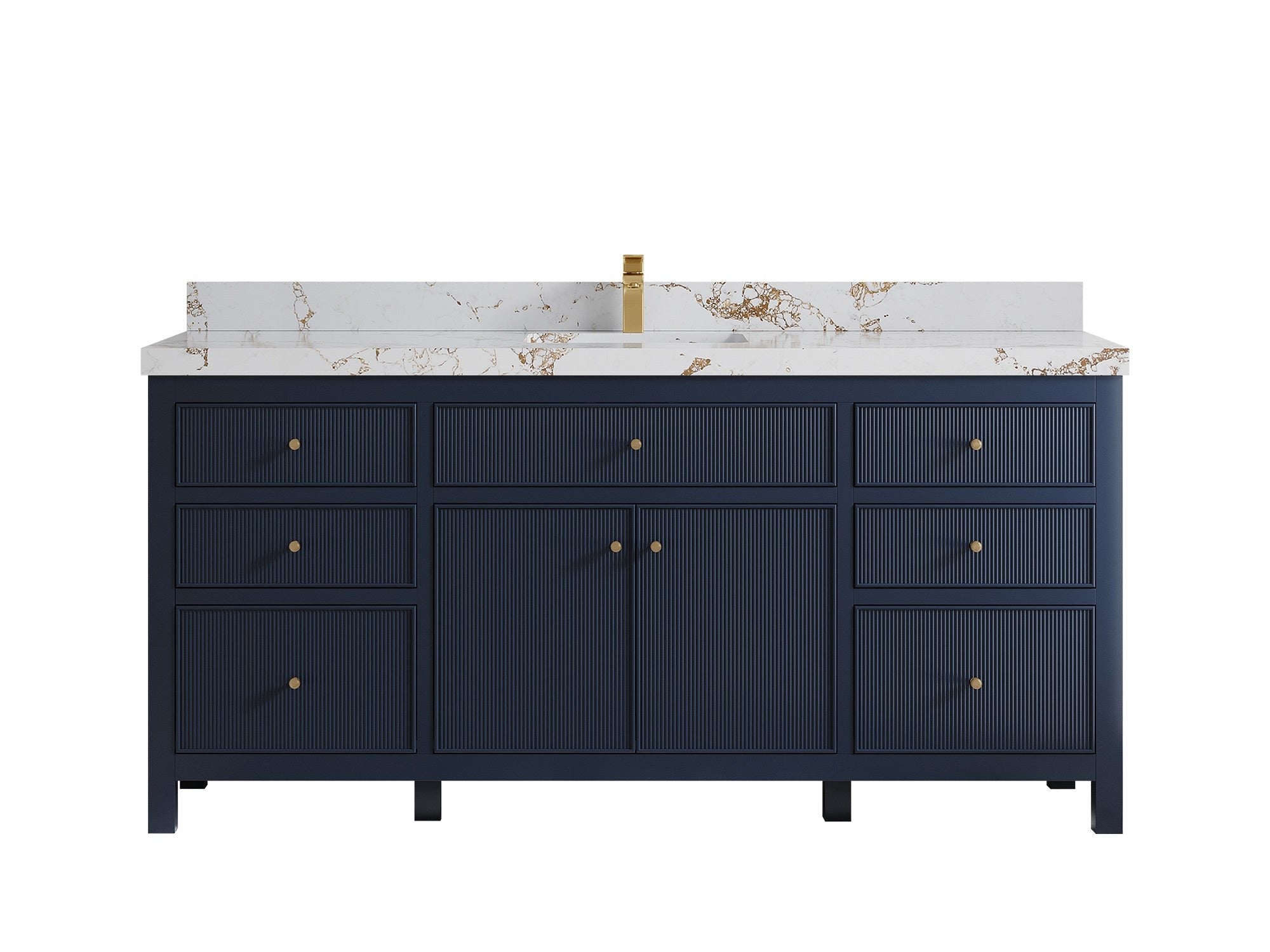 Sonoma 72 in W x 22 in D Free Standing Reeded Single Sink Bathroom Vanity - Willow Bath and Vanity