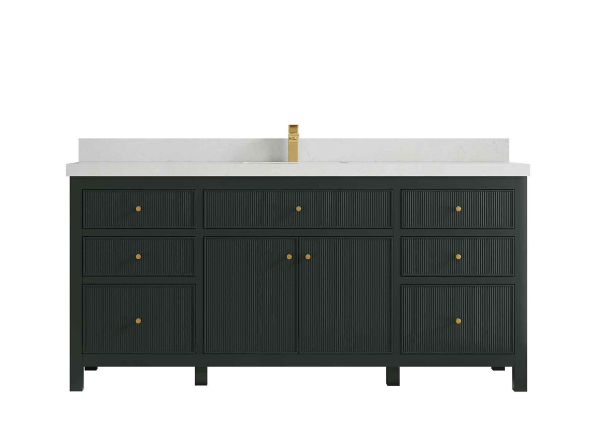 Sonoma 72 in W x 22 in D Free Standing Reeded Single Sink Bathroom Vanity - Willow Bath and Vanity