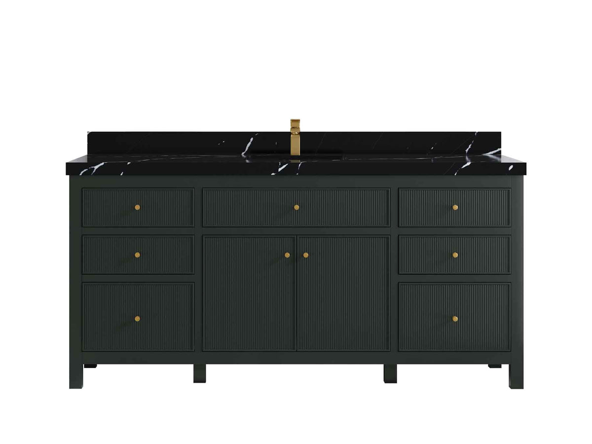 Sonoma 72 in W x 22 in D Free Standing Reeded Single Sink Bathroom Vanity - Willow Bath and Vanity