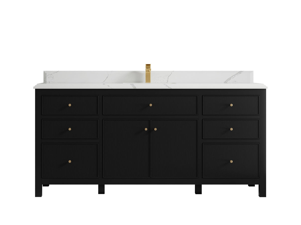 Sonoma 72 in W x 22 in D Free Standing Reeded Single Sink Bathroom Vanity - Willow Bath and Vanity