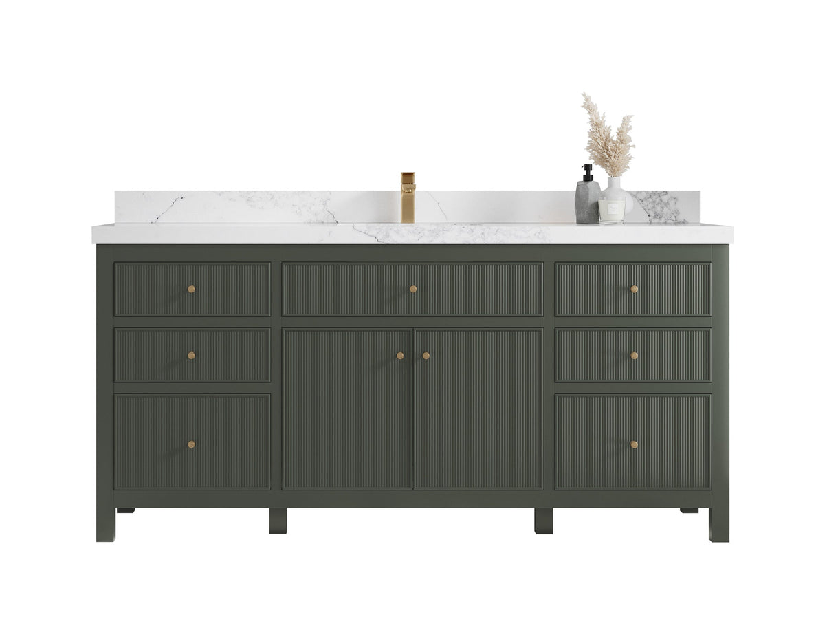 Sonoma 72 in W x 22 in D Free Standing Reeded Single Sink Bathroom Vanity - Willow Bath and Vanity