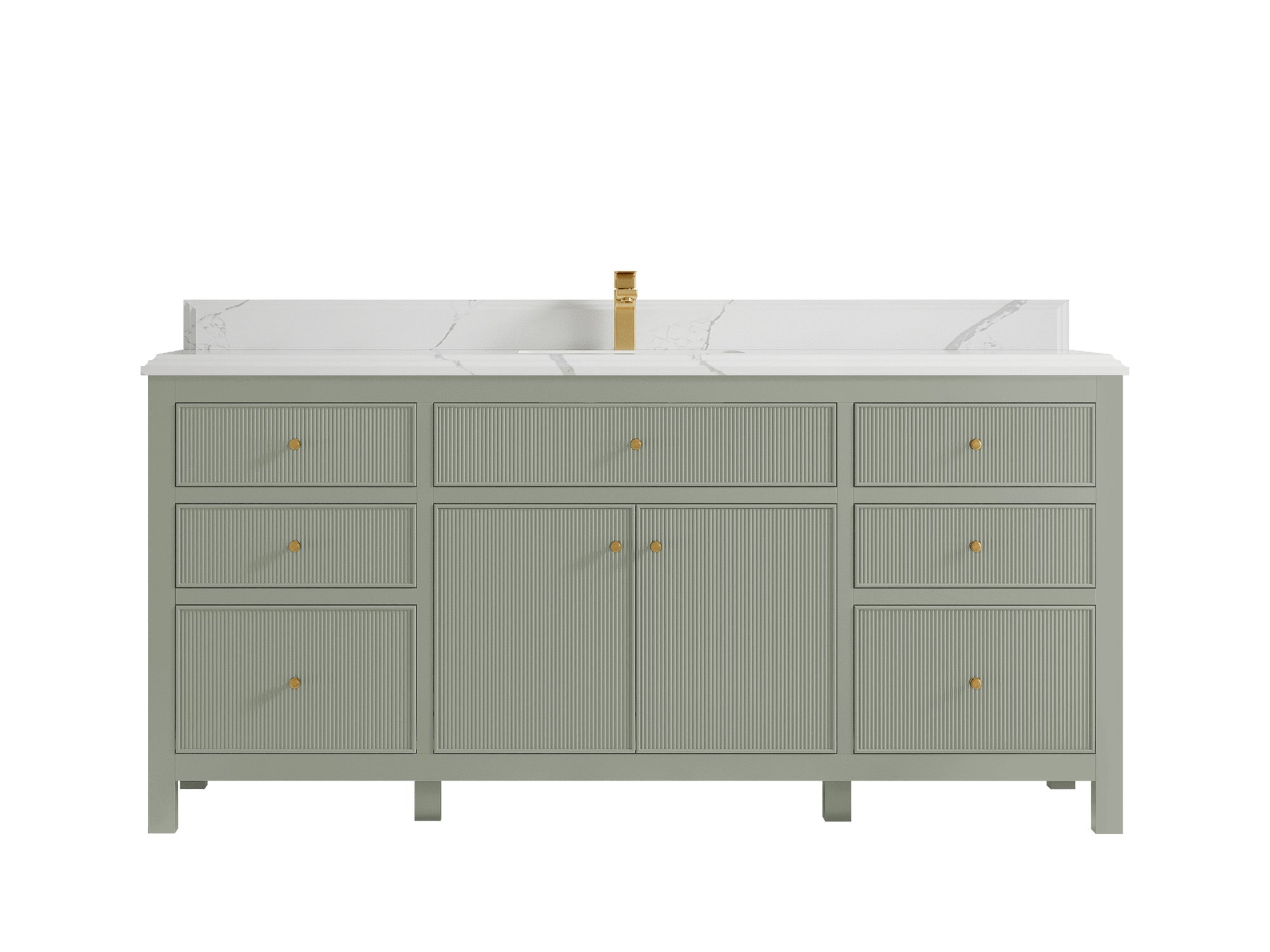 Sonoma 72 in W x 22 in D Free Standing Reeded Single Sink Bathroom Vanity - Willow Bath and Vanity