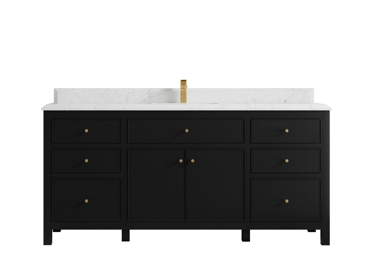 Sonoma 72 in W x 22 in D Free Standing Reeded Single Sink Bathroom Vanity - Willow Bath and Vanity