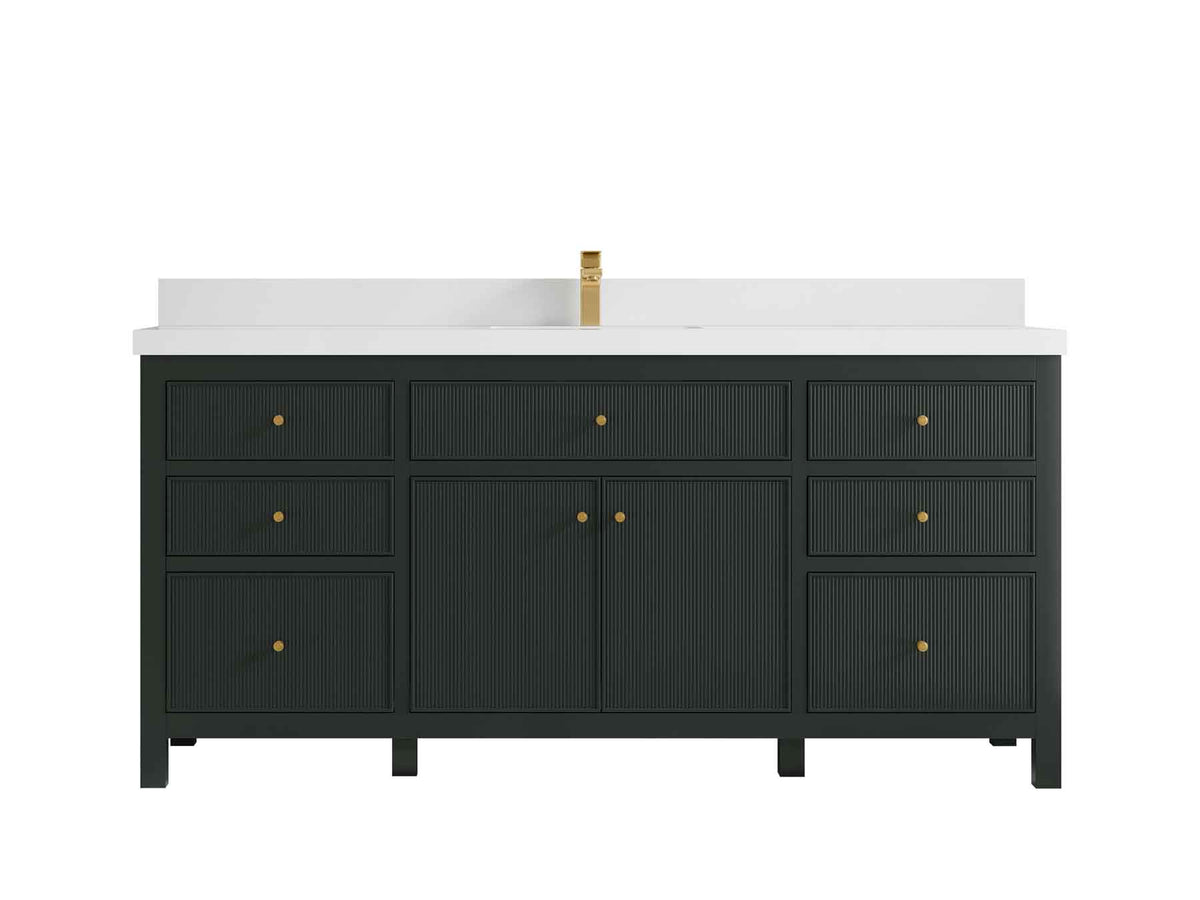 Sonoma 72 in W x 22 in D Free Standing Reeded Single Sink Bathroom Vanity - Willow Bath and Vanity