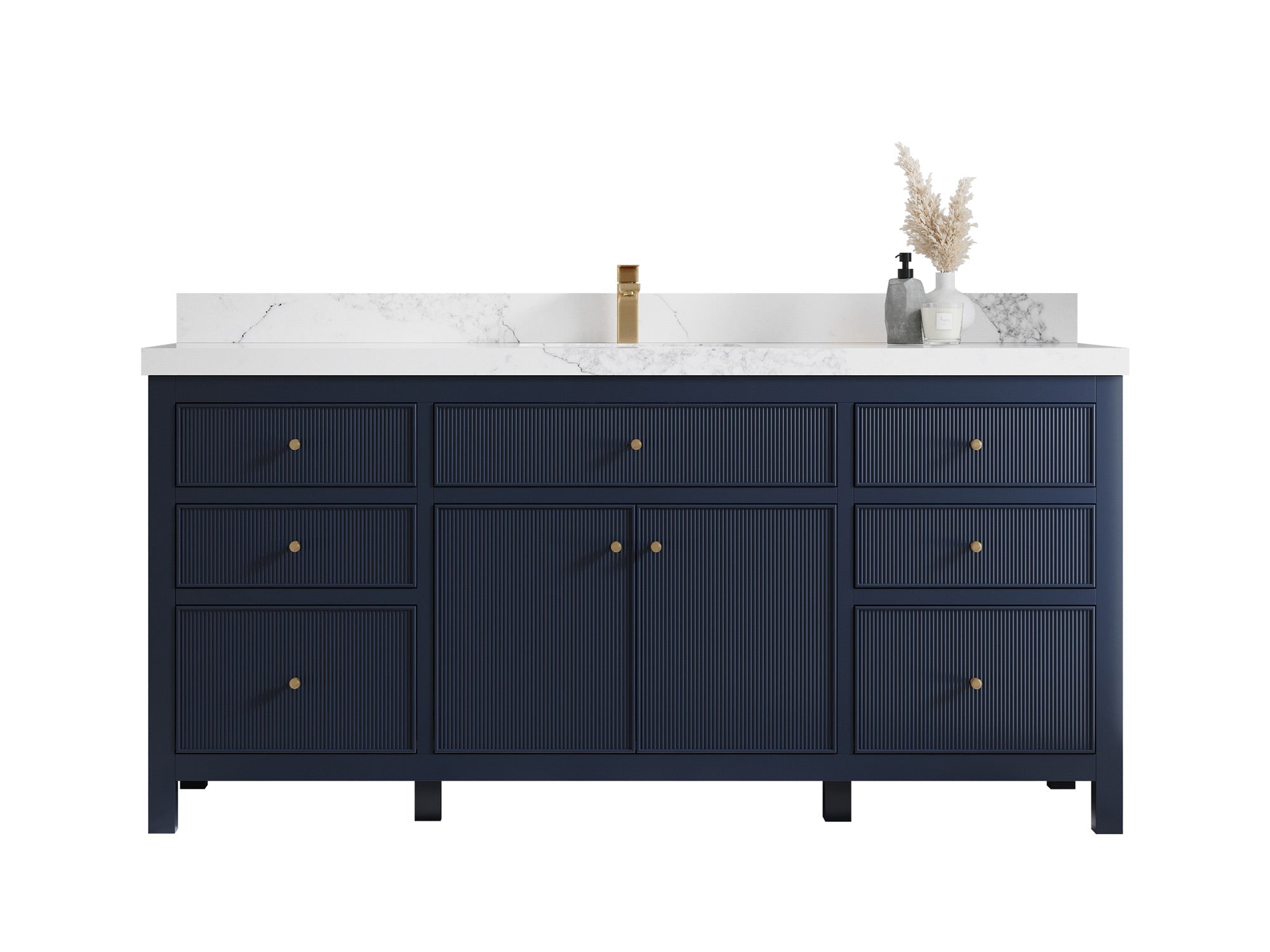 Sonoma 72 in W x 22 in D Free Standing Reeded Single Sink Bathroom Vanity - Willow Bath and Vanity