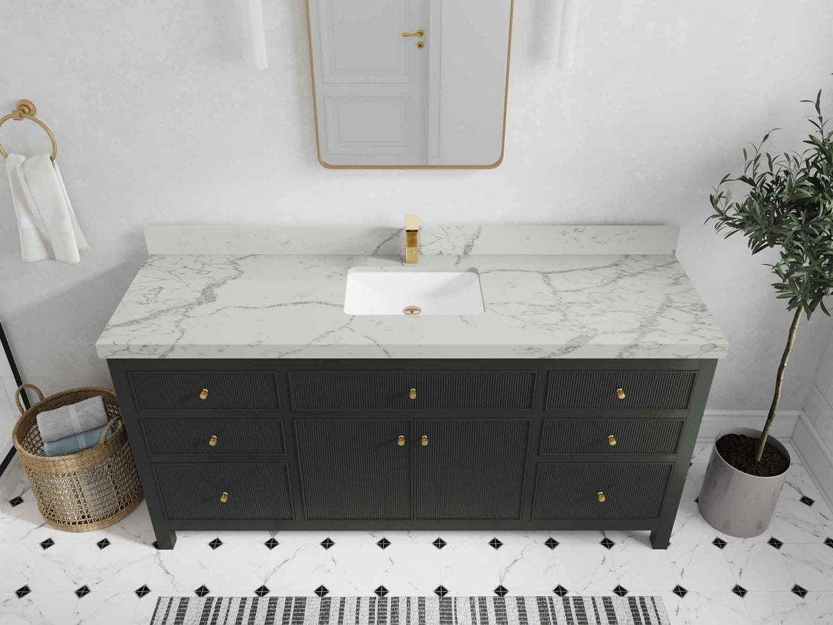 Sonoma 72 in W x 22 in D Free Standing Reeded Single Sink Bathroom Vanity - Willow Bath and Vanity