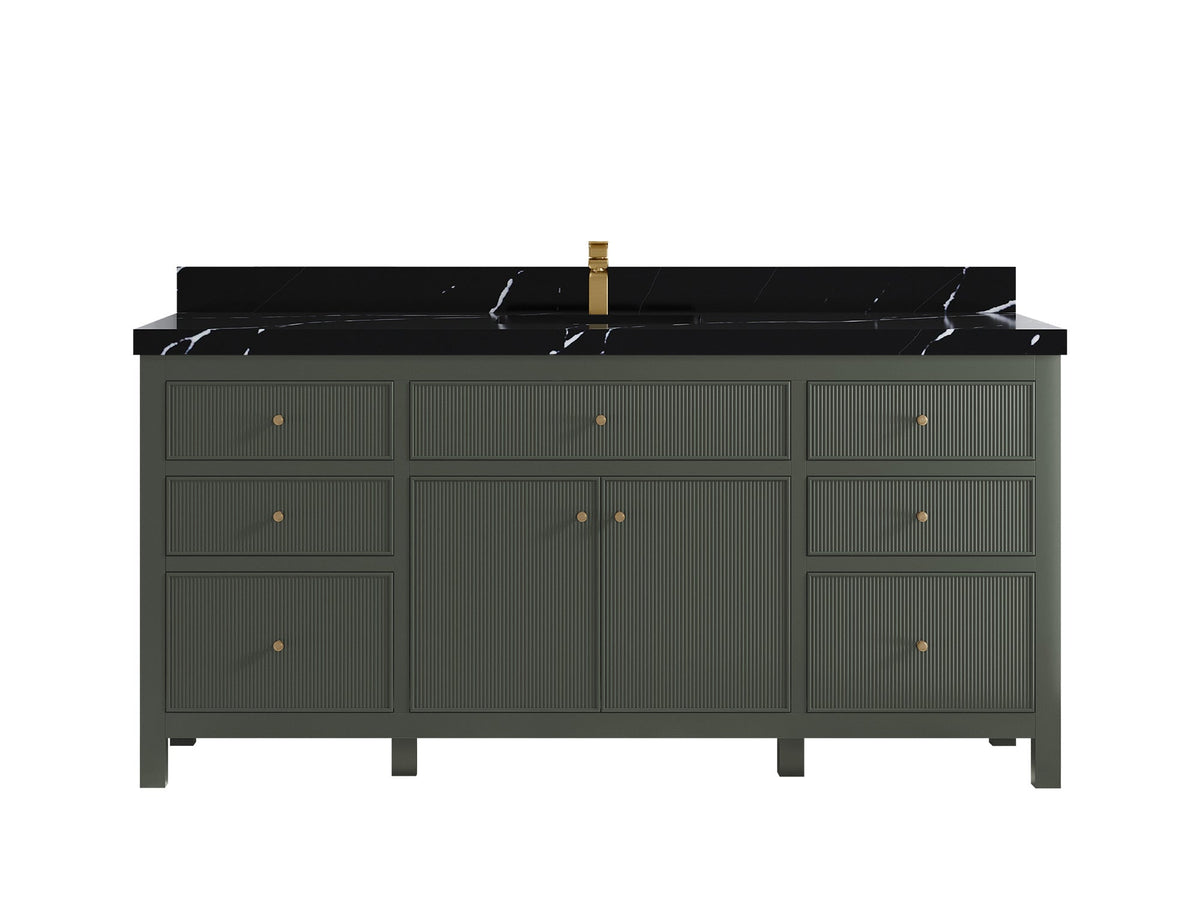 Sonoma 72 in W x 22 in D Free Standing Reeded Single Sink Bathroom Vanity - Willow Bath and Vanity