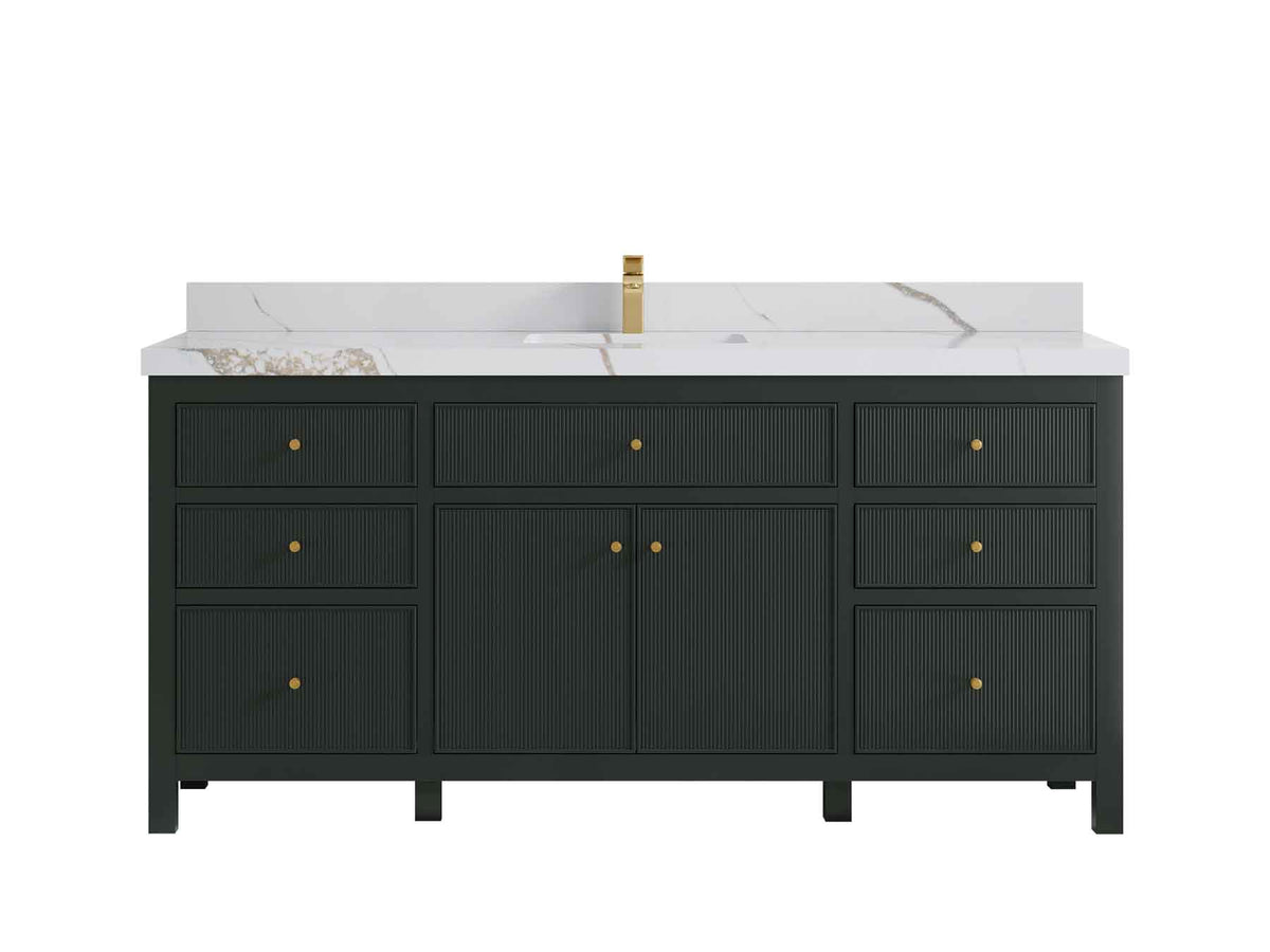 Sonoma 72 in W x 22 in D Free Standing Reeded Single Sink Bathroom Vanity - Willow Bath and Vanity