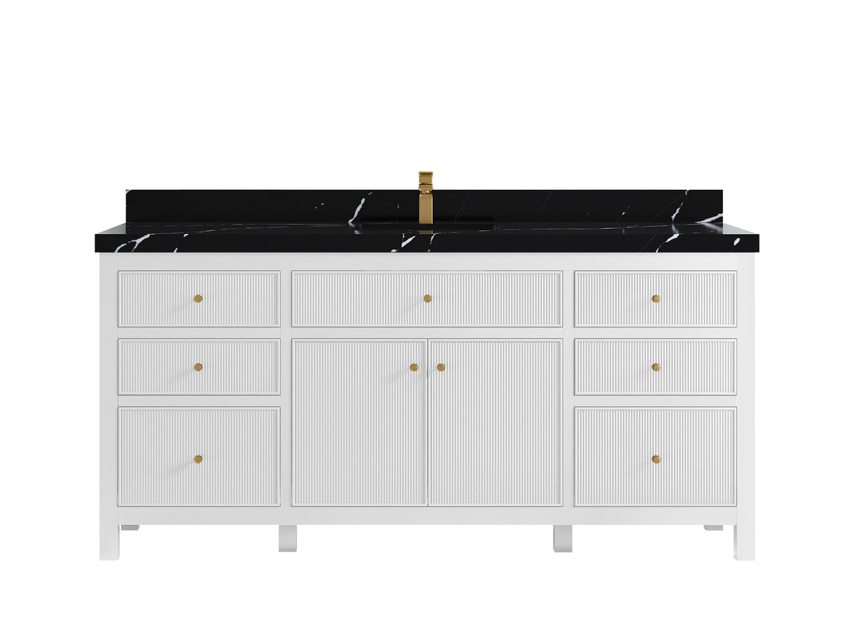 Sonoma 72 in W x 22 in D Free Standing Reeded Single Sink Bathroom Vanity - Willow Bath and Vanity
