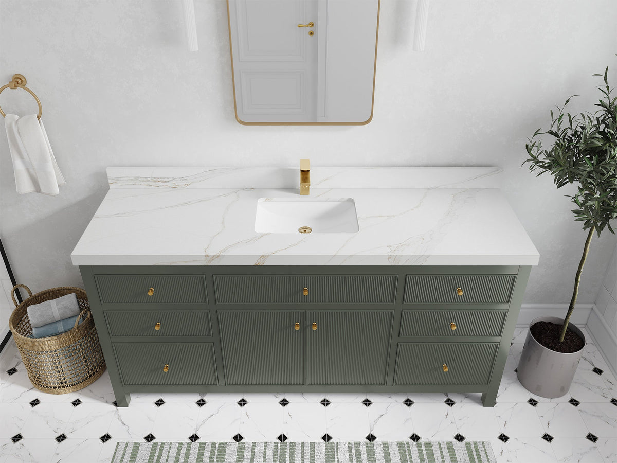 Sonoma 72 in W x 22 in D Free Standing Reeded Single Sink Bathroom Vanity - Willow Bath and Vanity