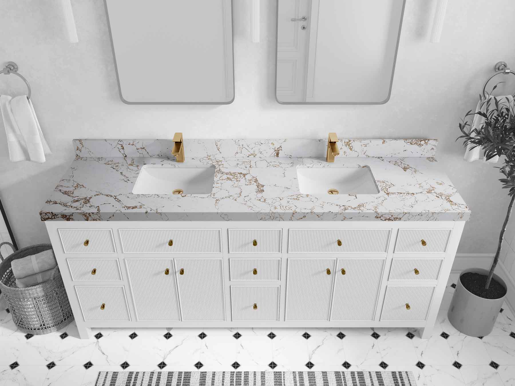 Sonoma 80 in. W x 22 in. D Double Sink Bathroom Vanity - Willow Bath and Vanity