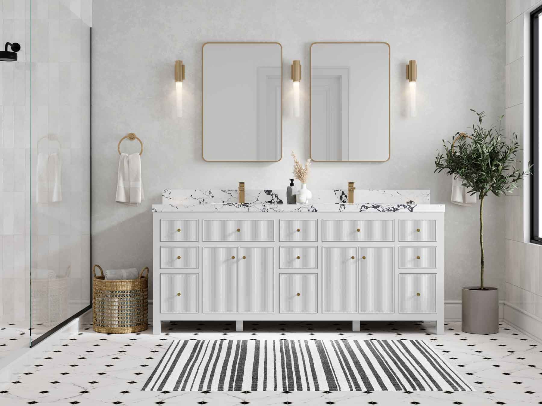 Sonoma 80 in. W x 22 in. D Double Sink Bathroom Vanity - Willow Bath and Vanity