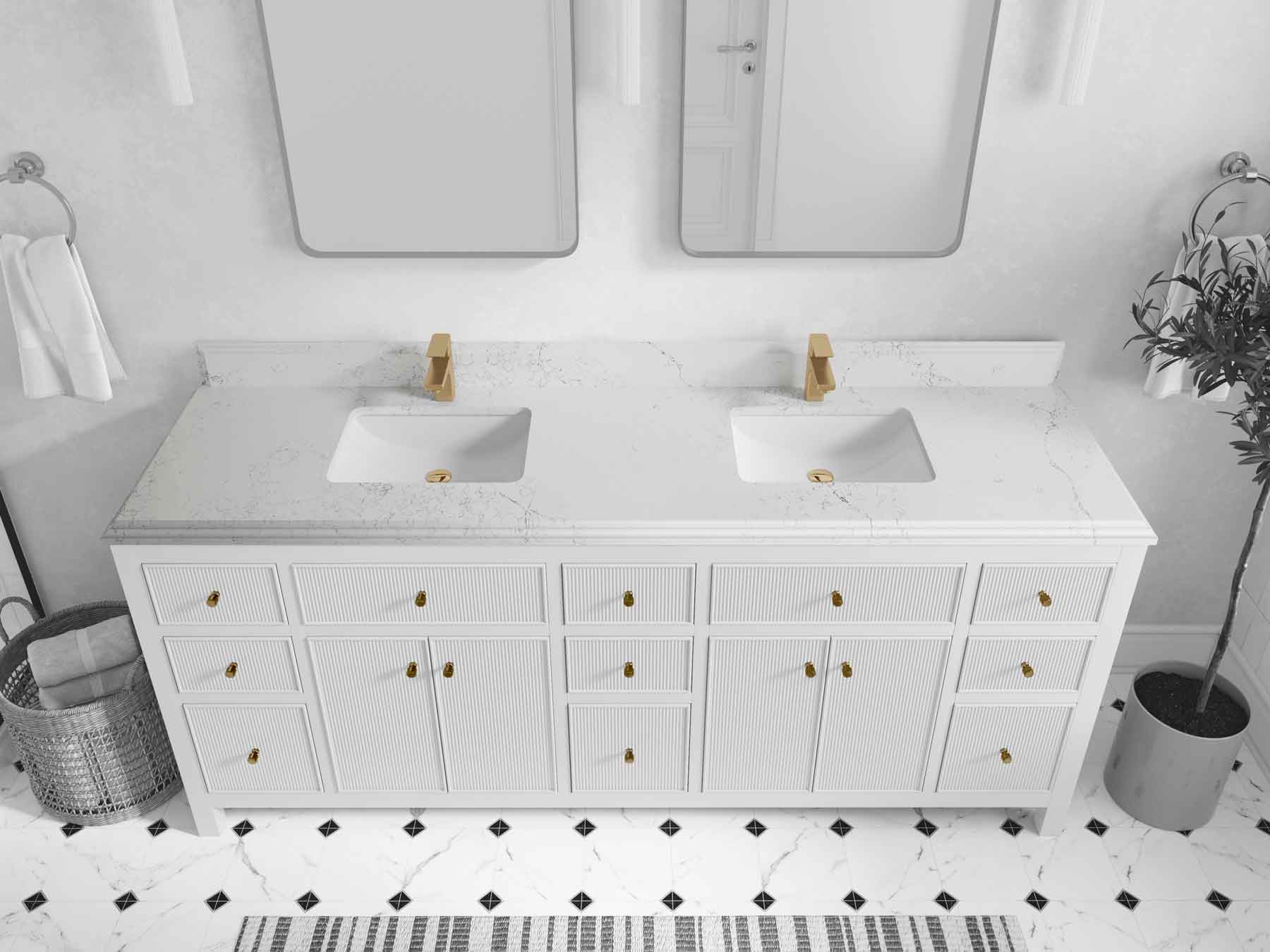Sonoma 80 in. W x 22 in. D Double Sink Bathroom Vanity - Willow Bath and Vanity