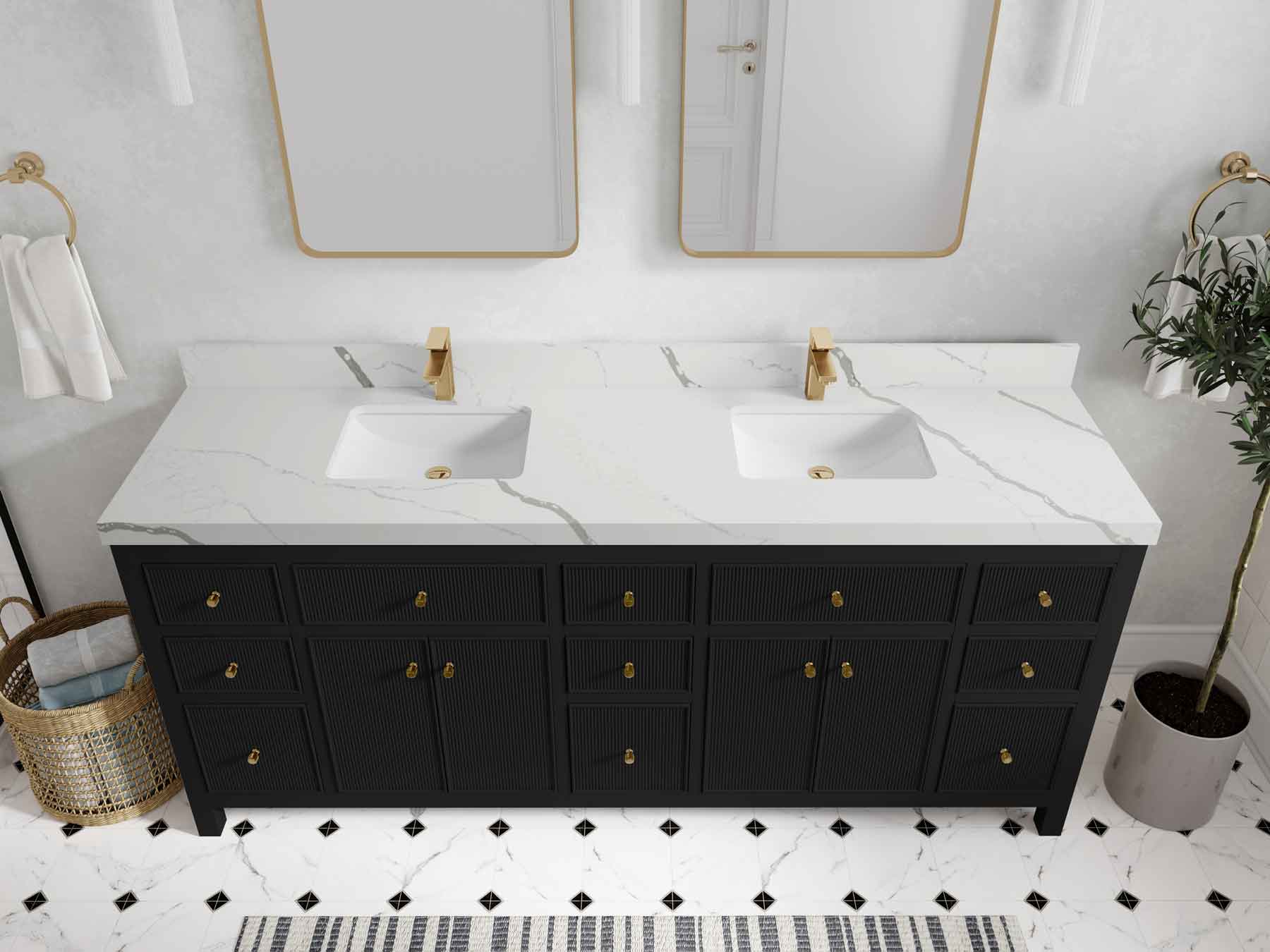 Sonoma 80 in. W x 22 in. D Double Sink Bathroom Vanity - Willow Bath and Vanity