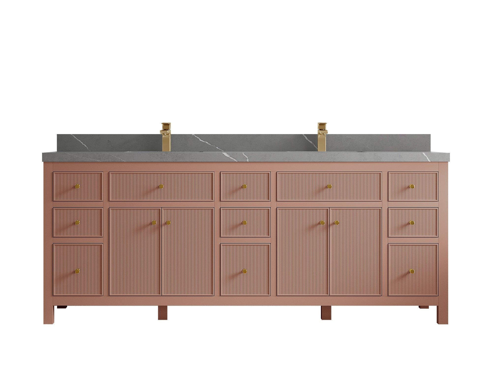 Sonoma 84 in W x 22 in D Free Standing Reeded Double Sink Bathroom Vanity - Willow Bath and Vanity