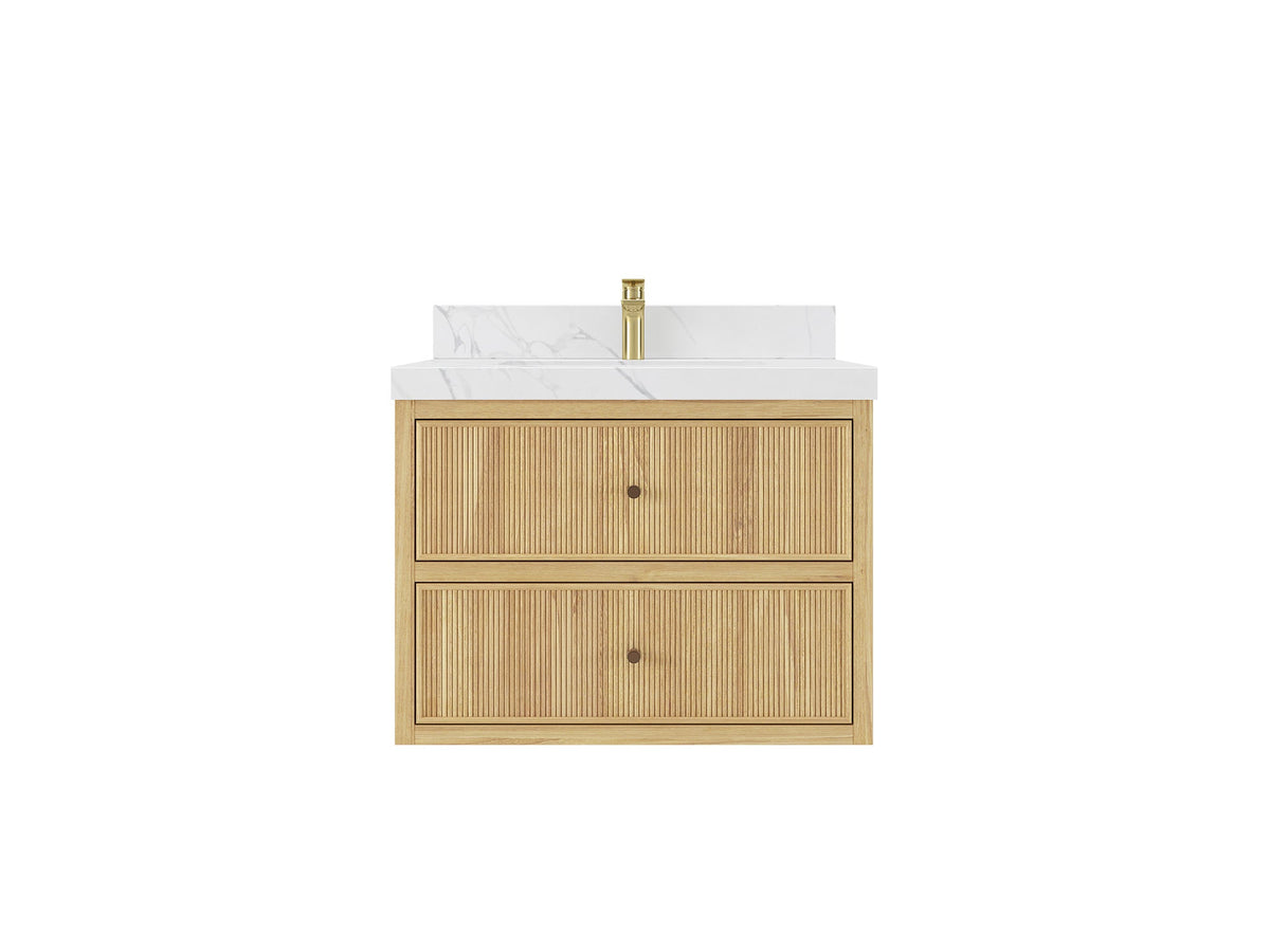 Sonoma Floating Teak 30 in. W x 22 in. D Single Sink Bathroom Vanity - Willow Bath and Vanity