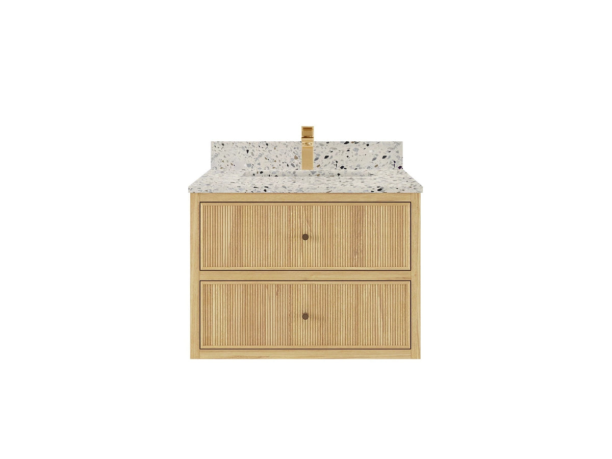 Sonoma Floating Teak 30 in. W x 22 in. D Single Sink Bathroom Vanity - Willow Bath and Vanity
