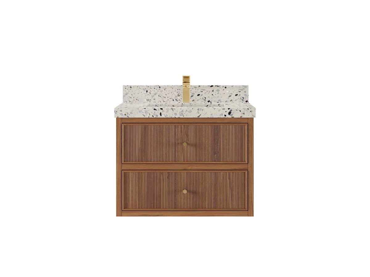 Sonoma Floating Teak 30 in. W x 22 in. D Single Sink Bathroom Vanity - Willow Bath and Vanity