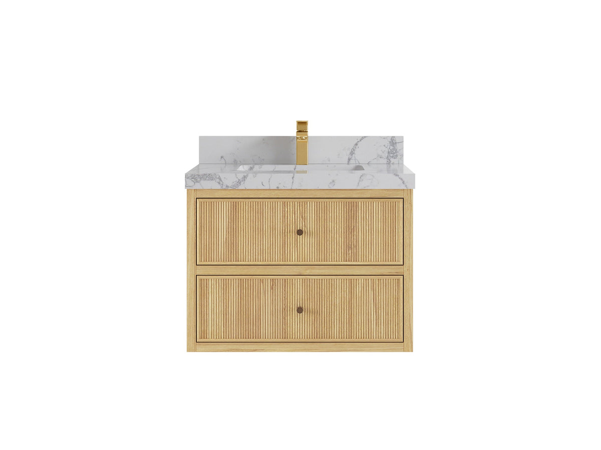 Sonoma Floating Teak 30 in. W x 22 in. D Single Sink Bathroom Vanity - Willow Bath and Vanity