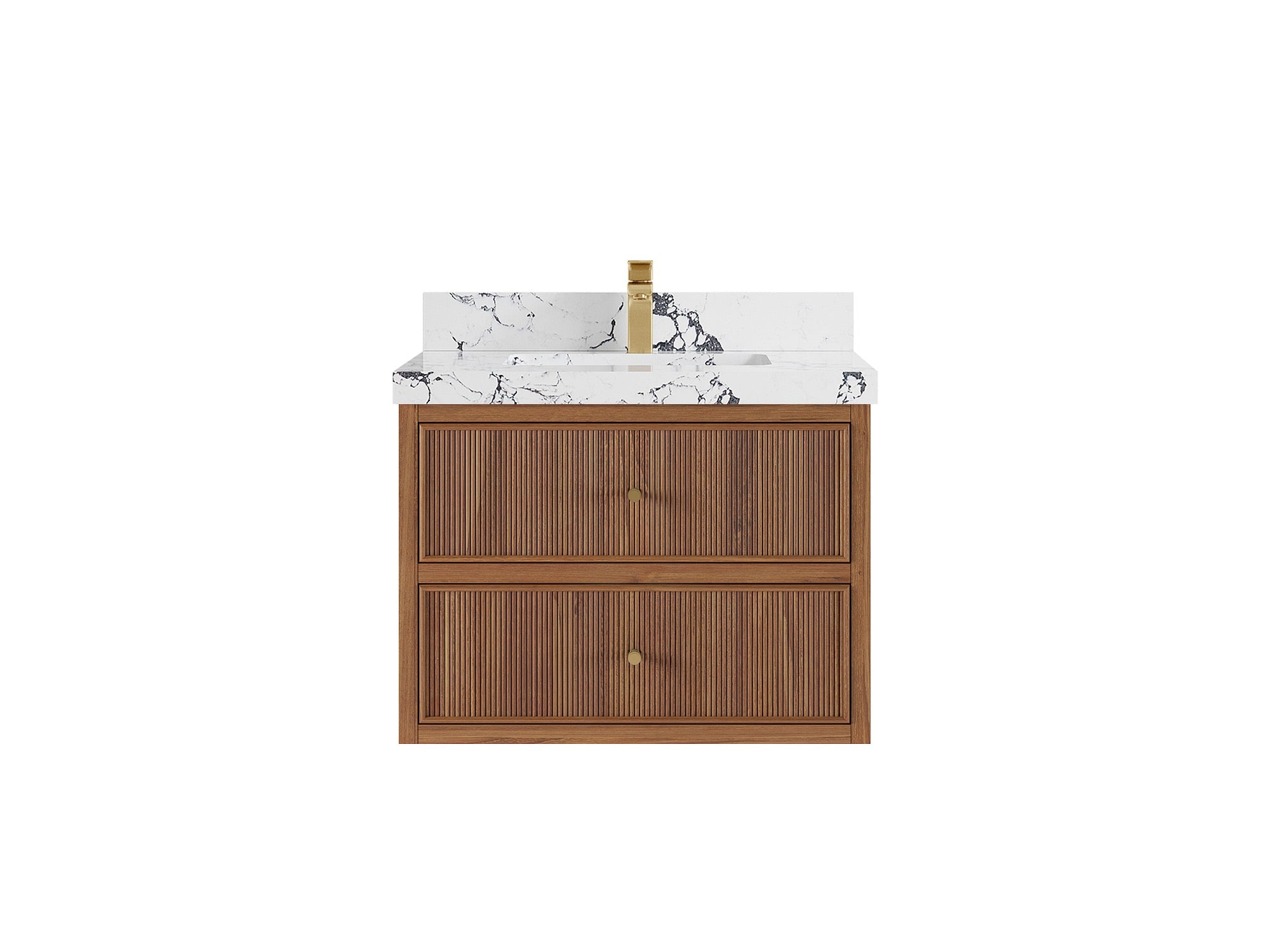 Sonoma Floating Teak 30 in. W x 22 in. D Single Sink Bathroom Vanity - Willow Bath and Vanity