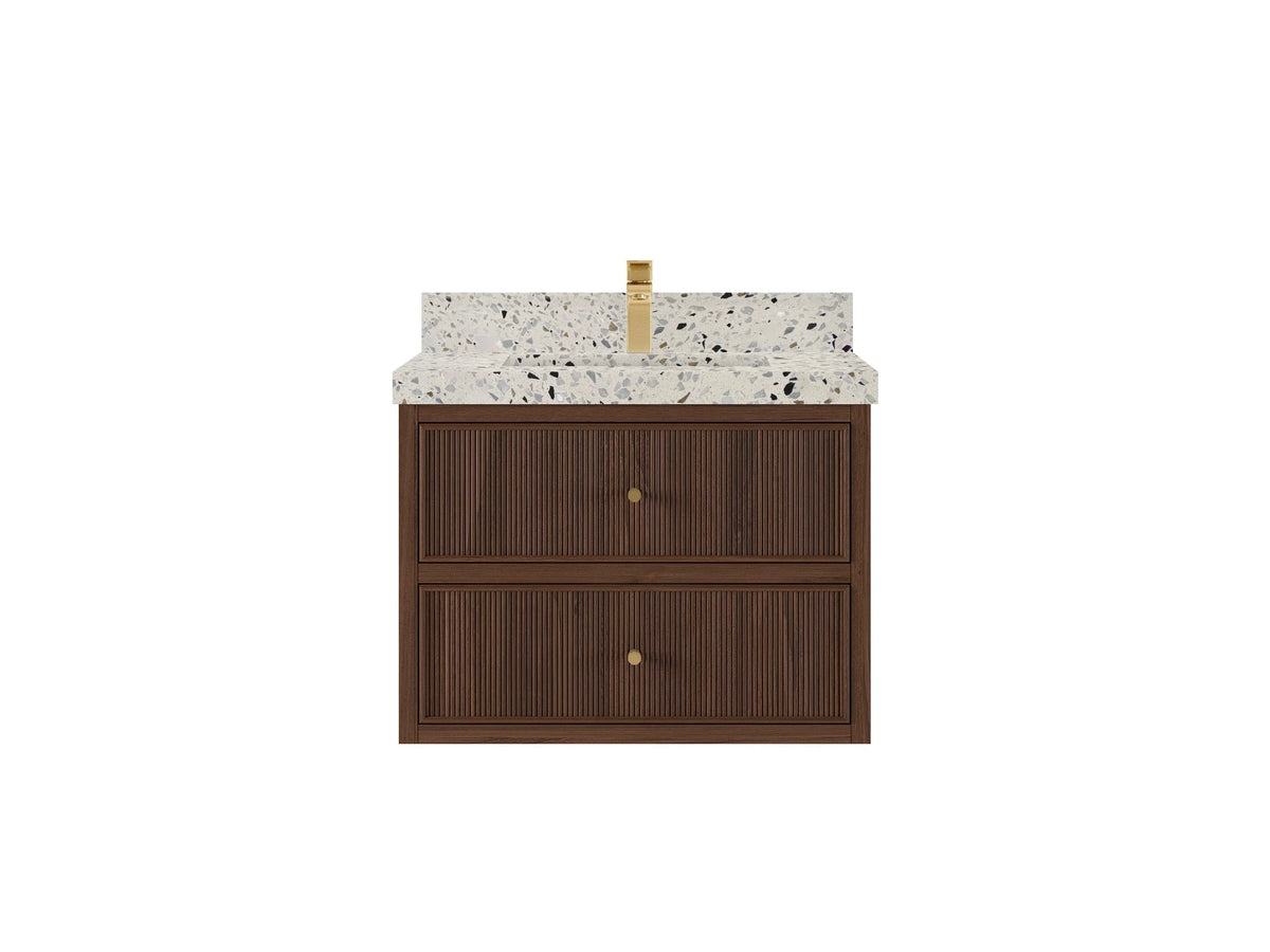 Sonoma Floating Teak 30 in. W x 22 in. D Single Sink Bathroom Vanity - Willow Bath and Vanity