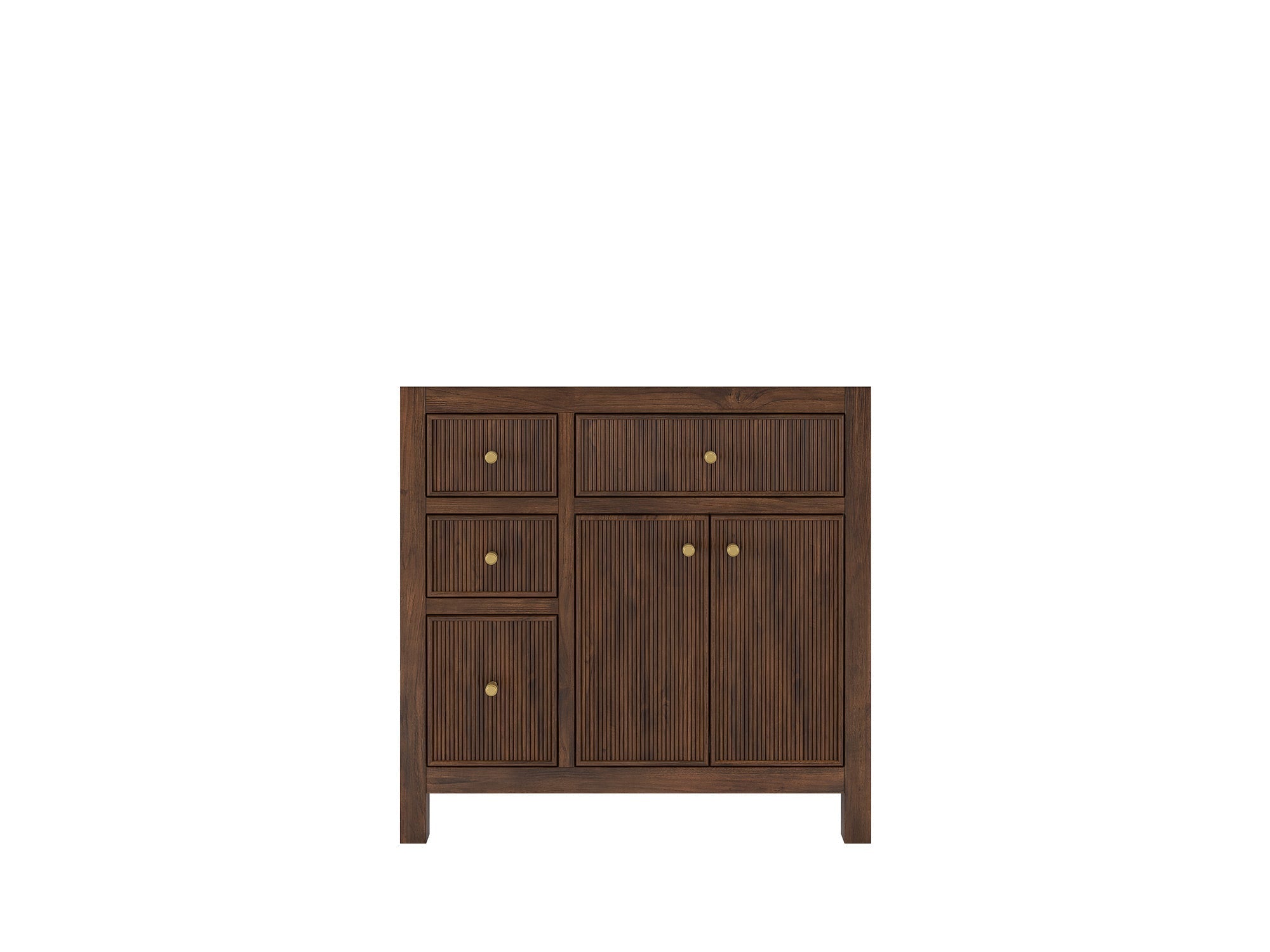 Sonoma Reeded Teak Wood 36 in. W x 22 in. D Center Sink Bathroom Reeded Vanity - Willow Bath and Vanity
