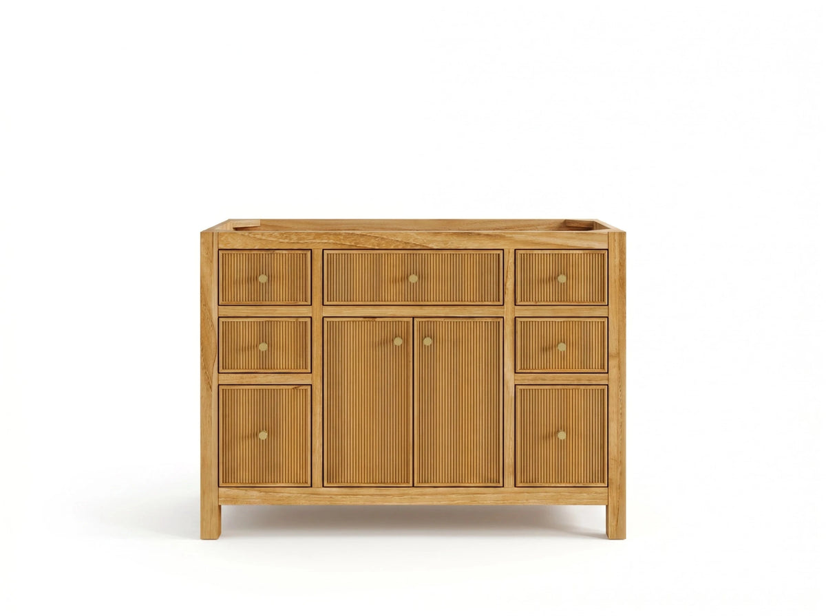 Sonoma Reeded Teak Wood 48 in. W x 22 in. D Single Sink Bathroom Vanity - Willow Bath and Vanity