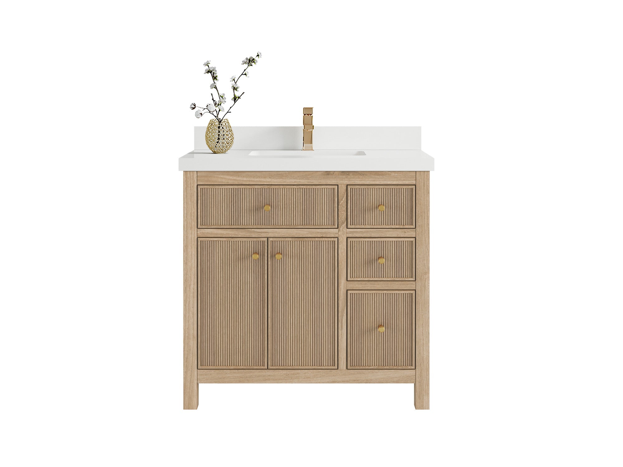 Sonoma Teak Wood 36 in. W x 22 in. D Center Sink Bathroom Vanity - Willow Bath and Vanity