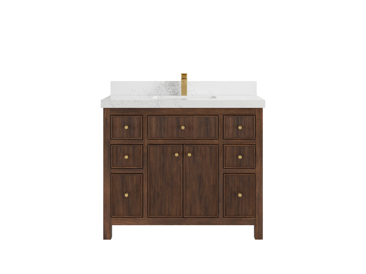 Sonoma Teak Wood 42 in. W x 22 in. D Single Sink Bathroom Vanity - Willow Bath and Vanity