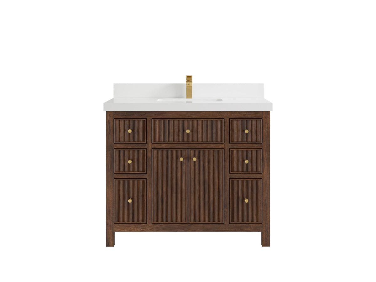 Sonoma Teak Wood 42 in. W x 22 in. D Single Sink Bathroom Vanity - Willow Bath and Vanity