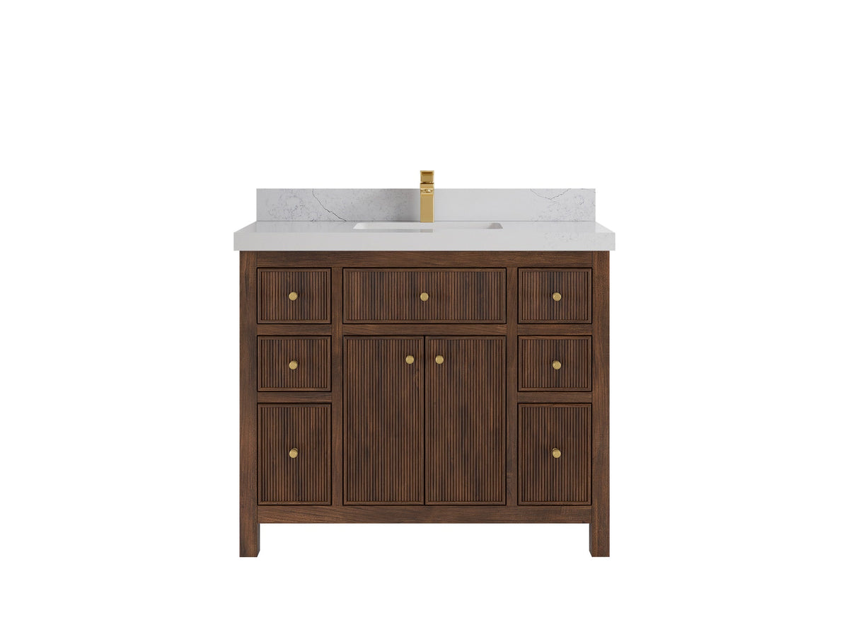 Sonoma Teak Wood 42 in. W x 22 in. D Single Sink Bathroom Vanity - Willow Bath and Vanity